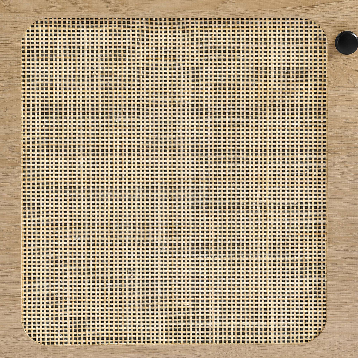 Woven rattan door panel highlights natural texture and pattern || EEI-6199-OAK || detail_studio