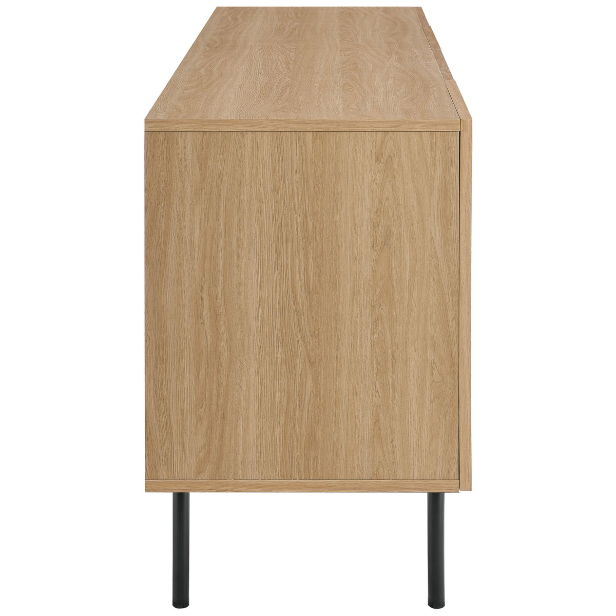Oak sideboard with clean lines and realistic wood grain finish along the case and top || EEI-6201-OAK || side_studio