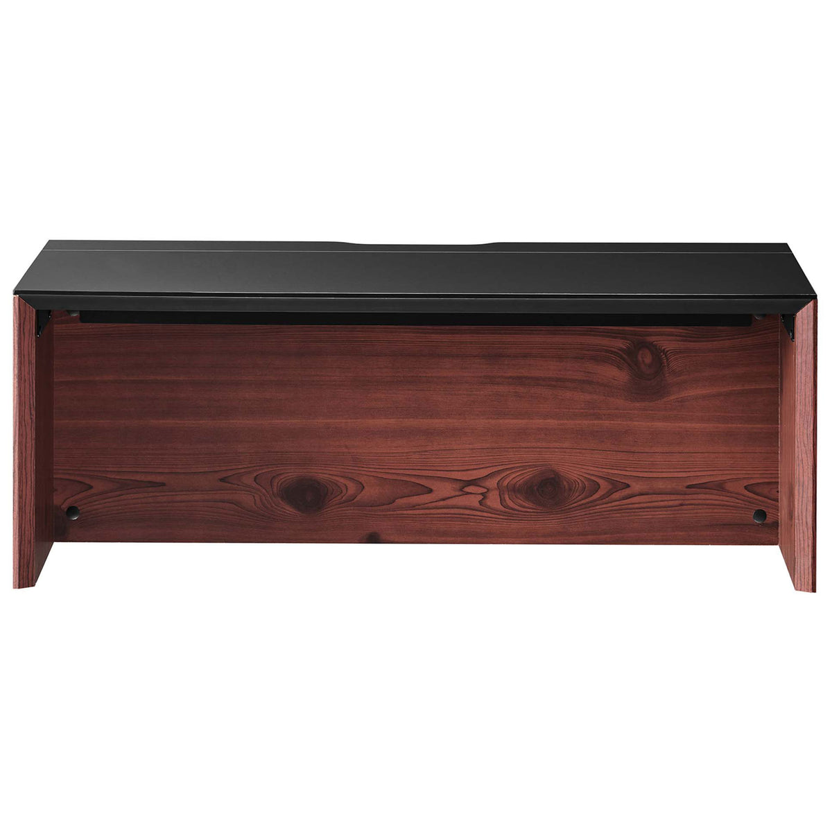 Floating wall desk in black cherry with a sleek black top and clean, modern lines || EEI-6206-BLK-CHE || front_studio