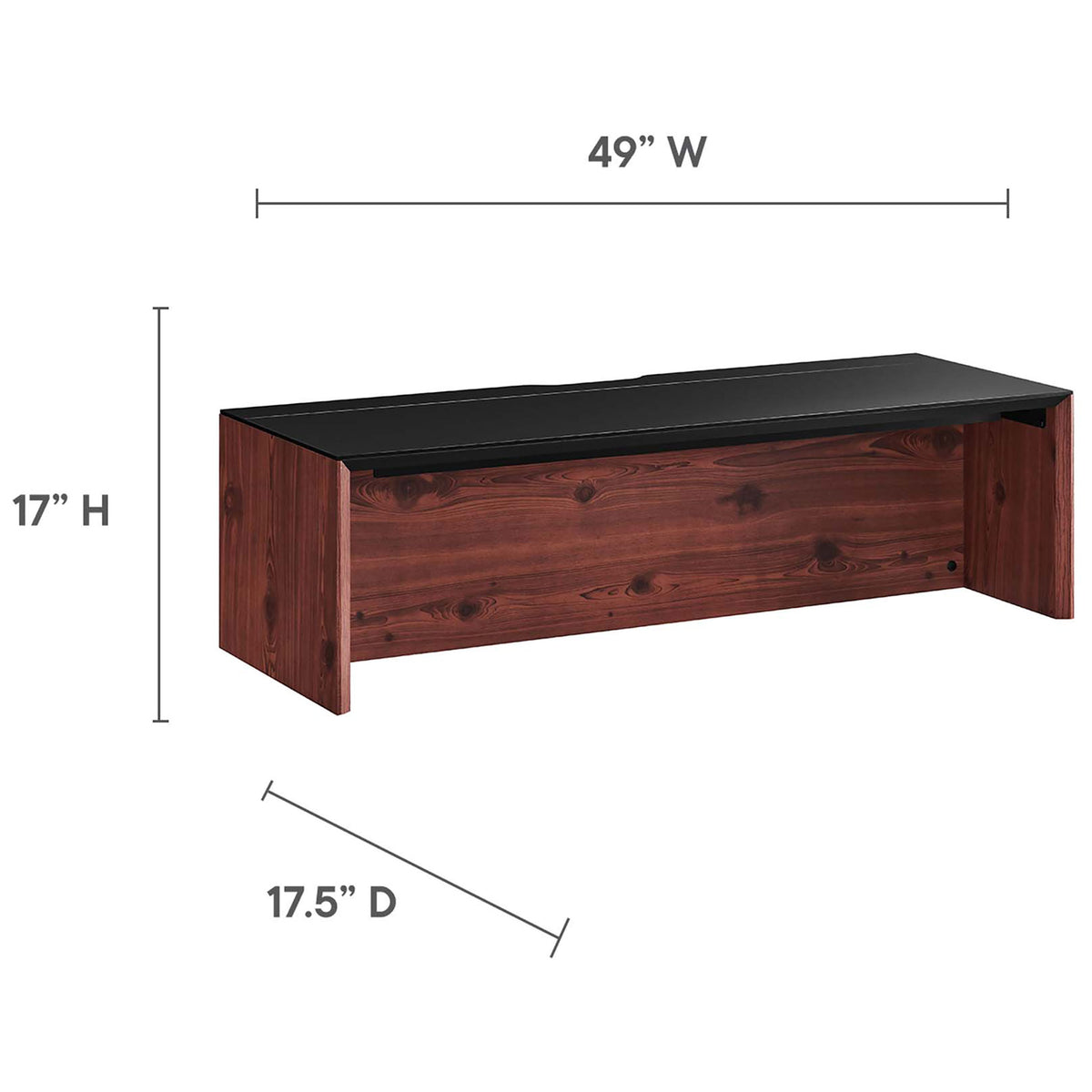 Generous-size wall desk with a space-saving depth for comfortable computing || EEI-6207-BLK-CHE || dimension_studio