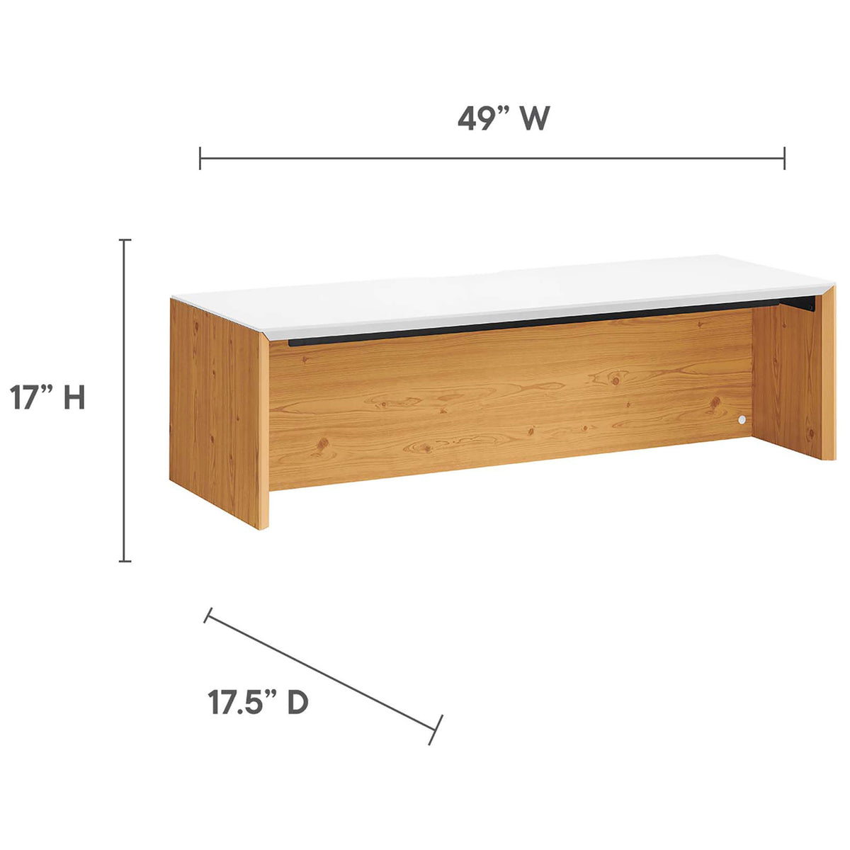 Spacious, streamlined workstation that saves floor space and elevates any room. || EEI-6207-WHI-NAT || dimension_studio