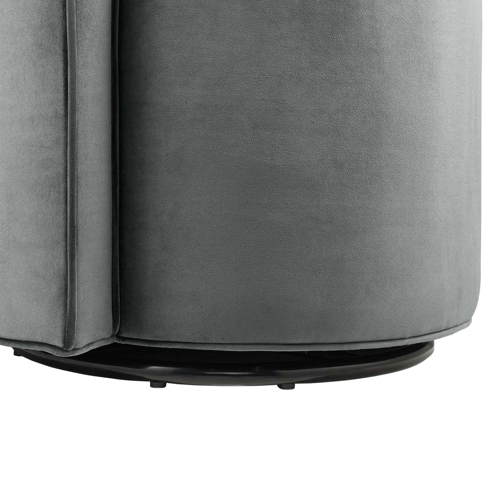 Matte black swivel base with smooth rotation and protective foot caps || EEI-6222-GRY || leg_studio