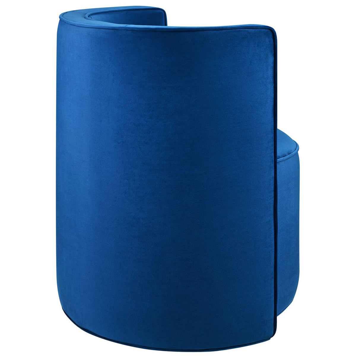 Seamless barrel back in rich navy velvet for a polished, modern silhouette || EEI-6222-NAV || back_studio