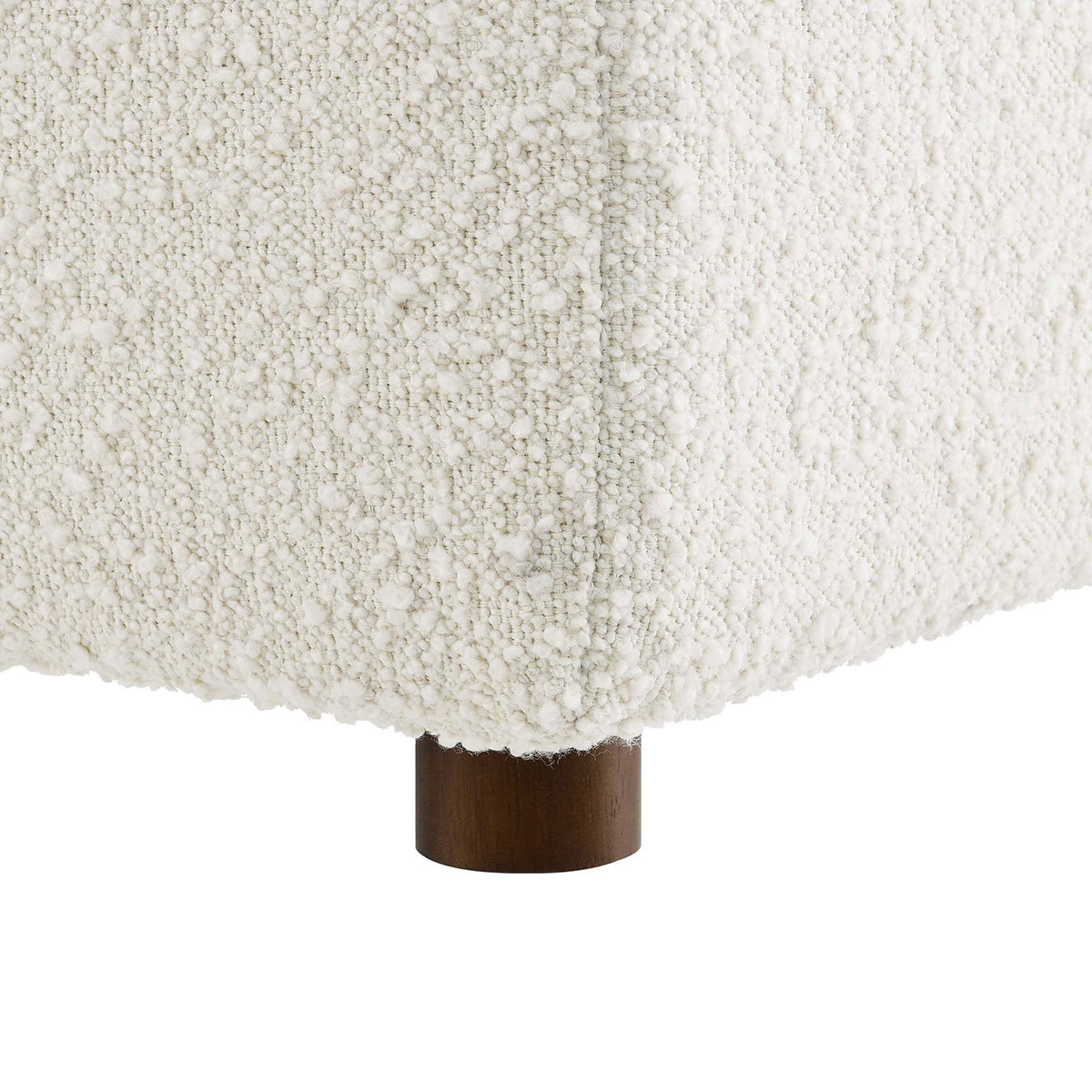Textured boucle upholstery meets smooth wood feet for a refined, modern finish || EEI-6257-IVO || leg_studio
