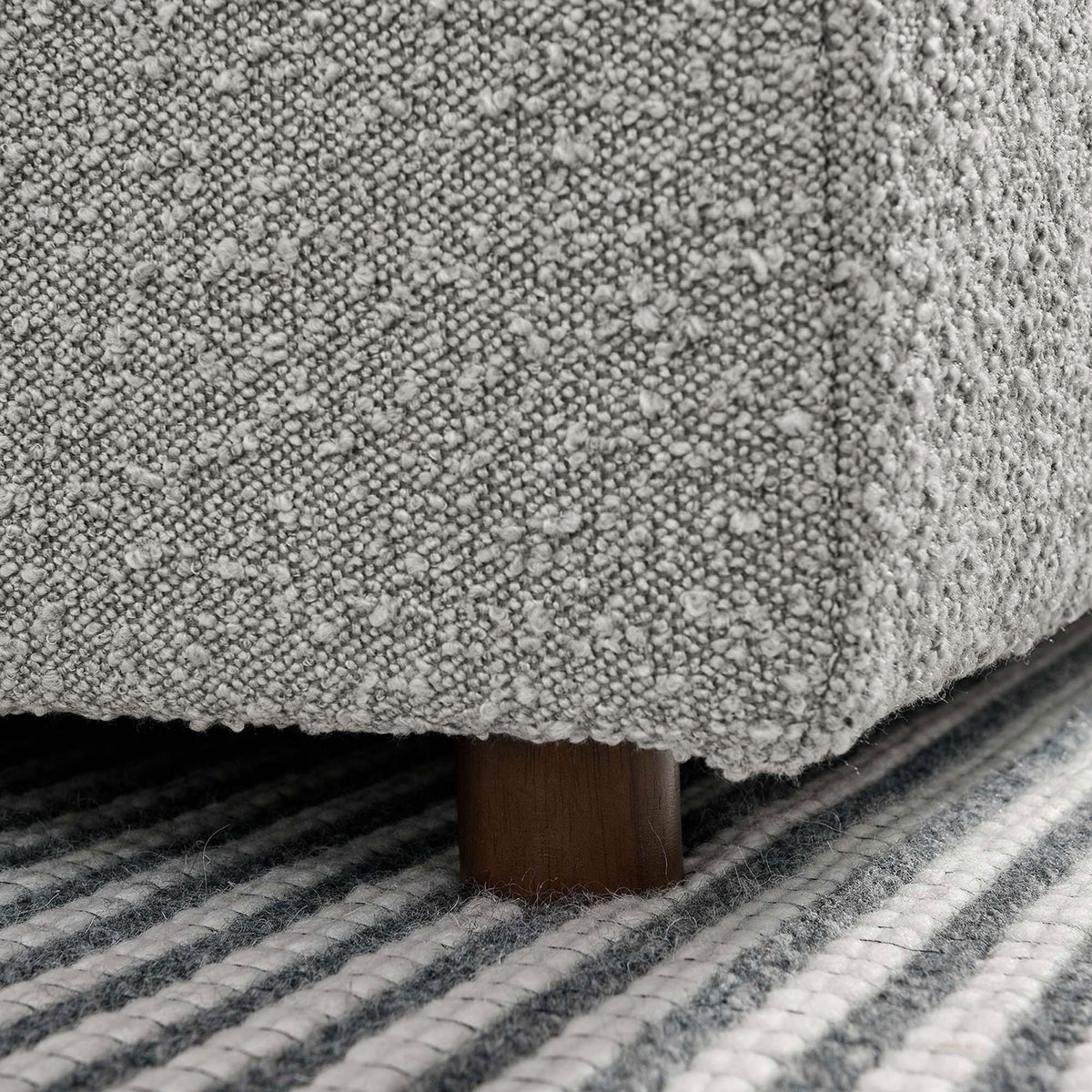 Non-marking foot glides and nubby boucle texture enhance durability and style || EEI-6257-LGR || leg_room