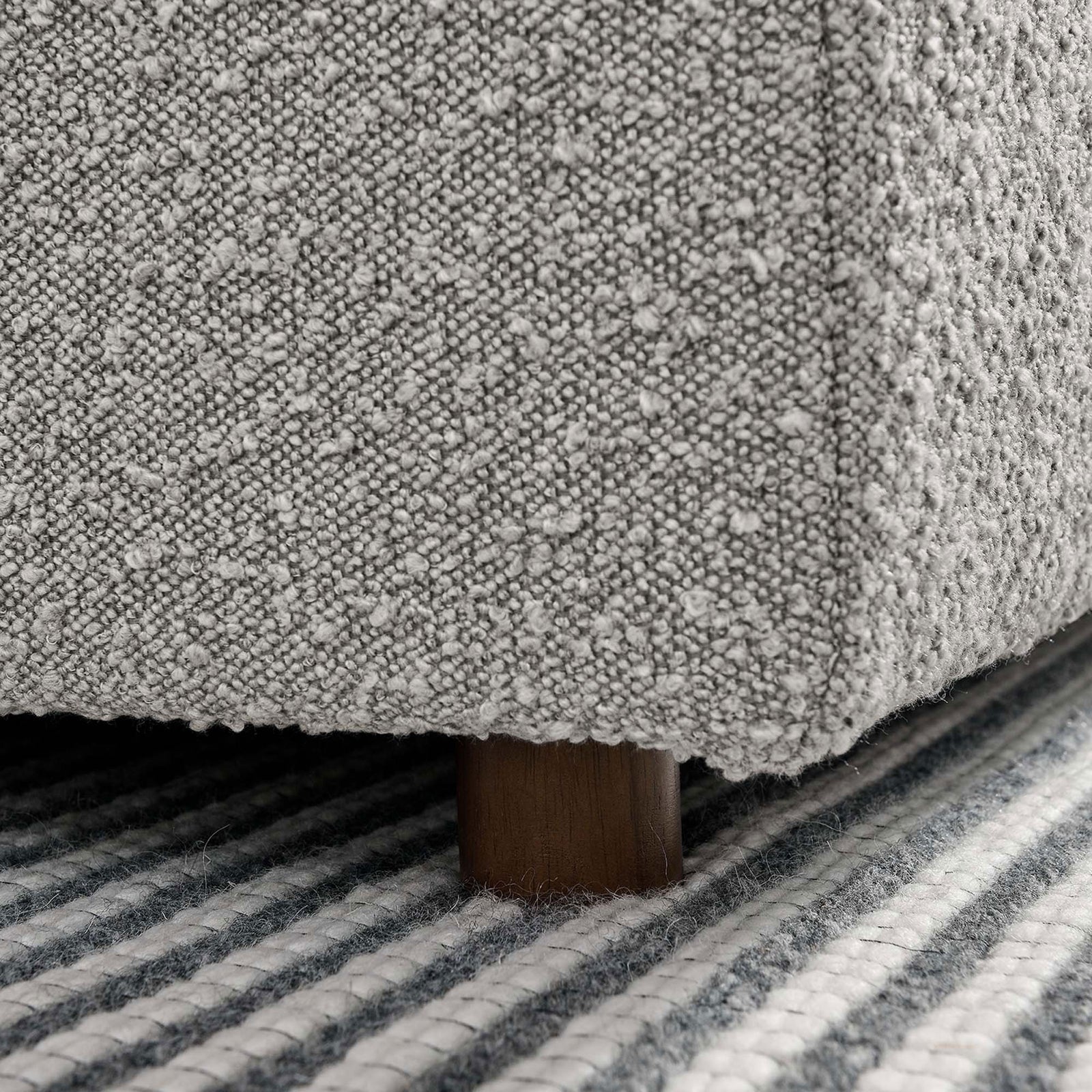 Non-marking foot glides and nubby boucle texture enhance durability and style || EEI-6257-LGR || leg_room