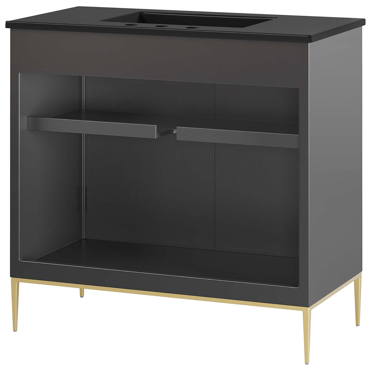 Practical rear cutout simplifies hookups without compromising design || EEI-6299-BLK-BLK || back_angle_studio