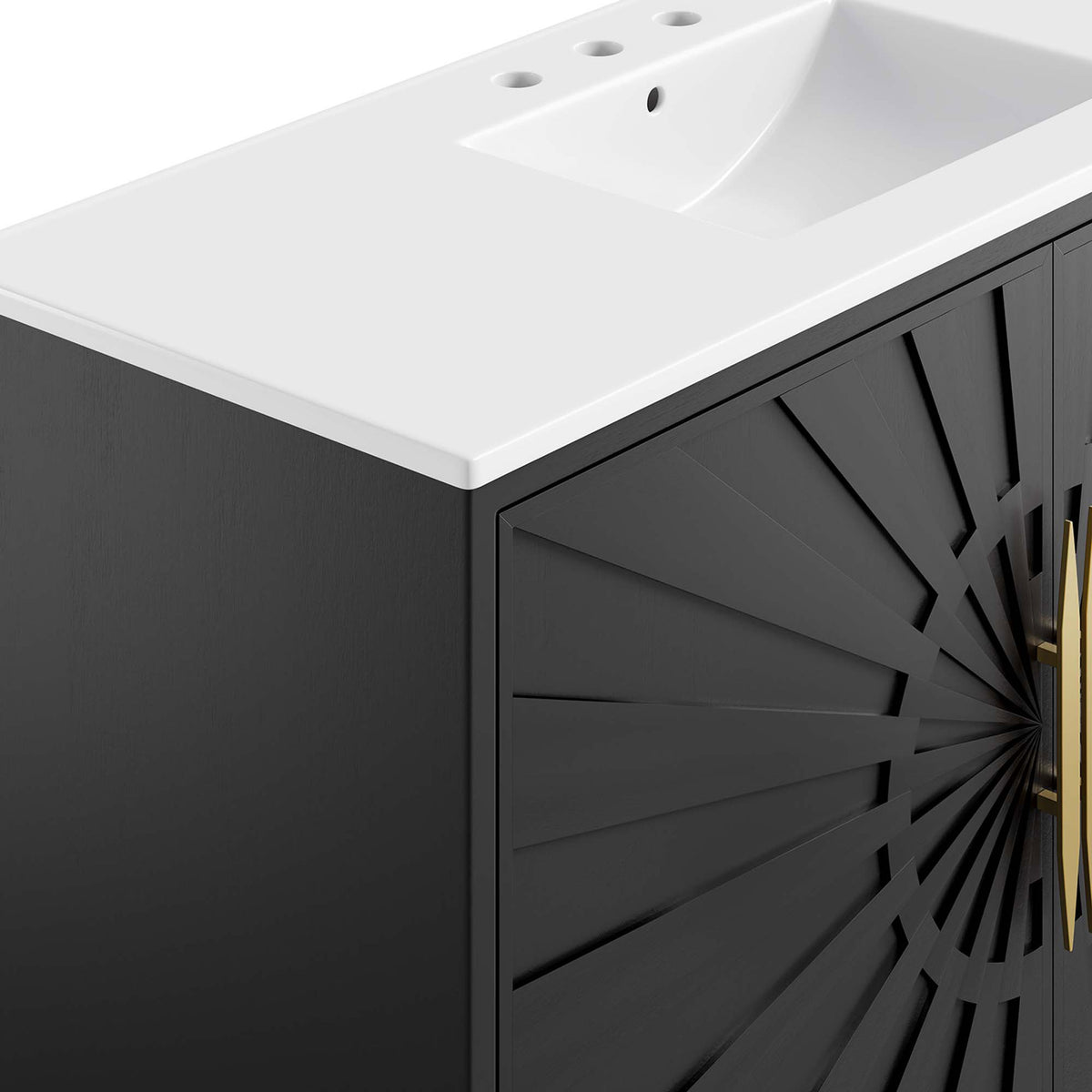 Refined texture and elongated handles deliver modern glamour. || EEI-6301-WHI-BLK || detail_studio