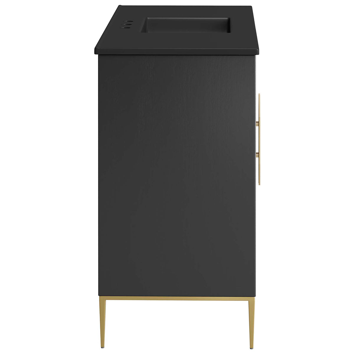 Sleek matte panels and slender legs deliver a poised, modern stance || EEI-6303-BLK-BLK || side_studio