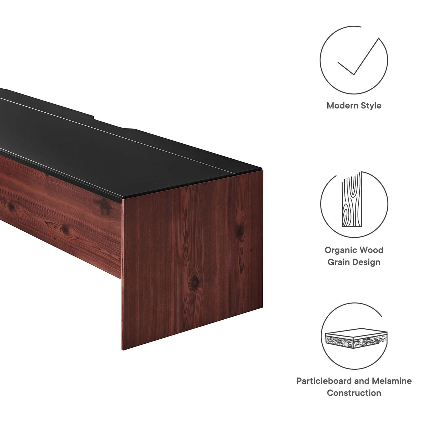 Contemporary design, organic wood grain, and durable melamine craftsmanship || EEI-6312-BLK-CHE || callout_studio