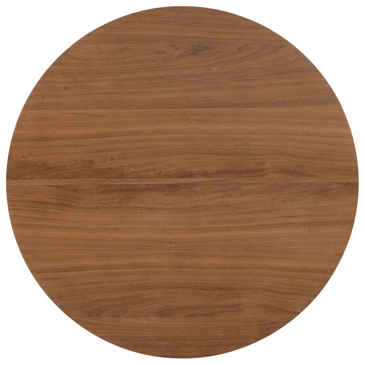Walnut wood grain tabletop with smooth beveled edge for a warm, inviting dining surface || EEI-6313-WAL-WHI || top_studio