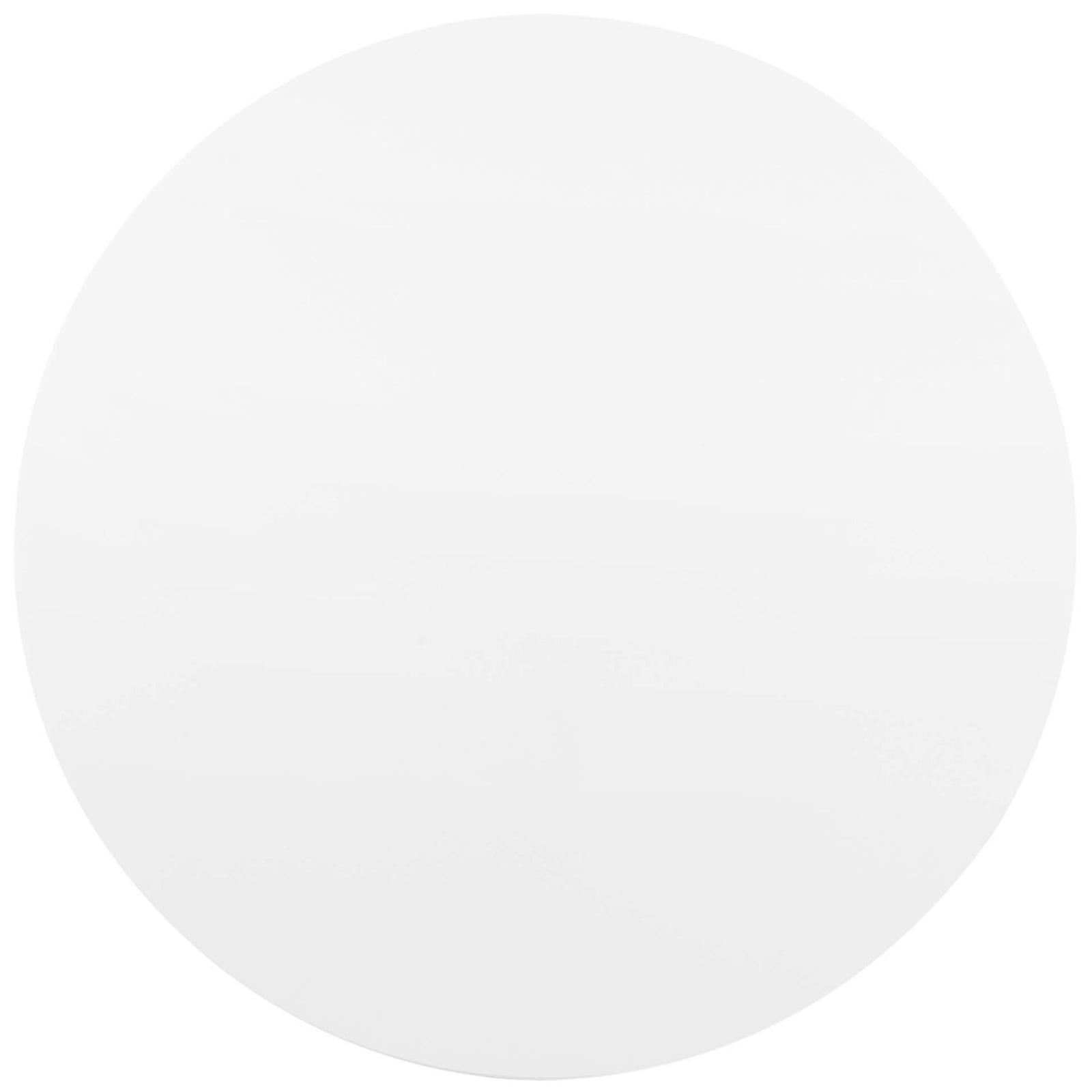 Smooth white round tabletop with subtle beveled edge for easy to clean everyday dining || EEI-6313-WHI-BLK || top_studio