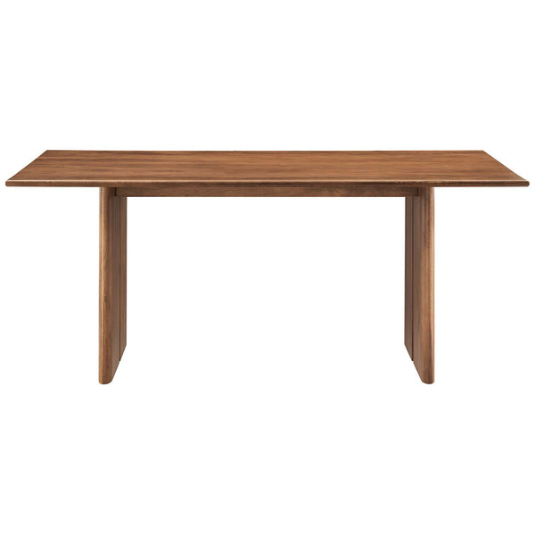 72 inch walnut mango wood dining table with long rectangular top and wide panel legs || EEI-6339-WAL || front_studio
