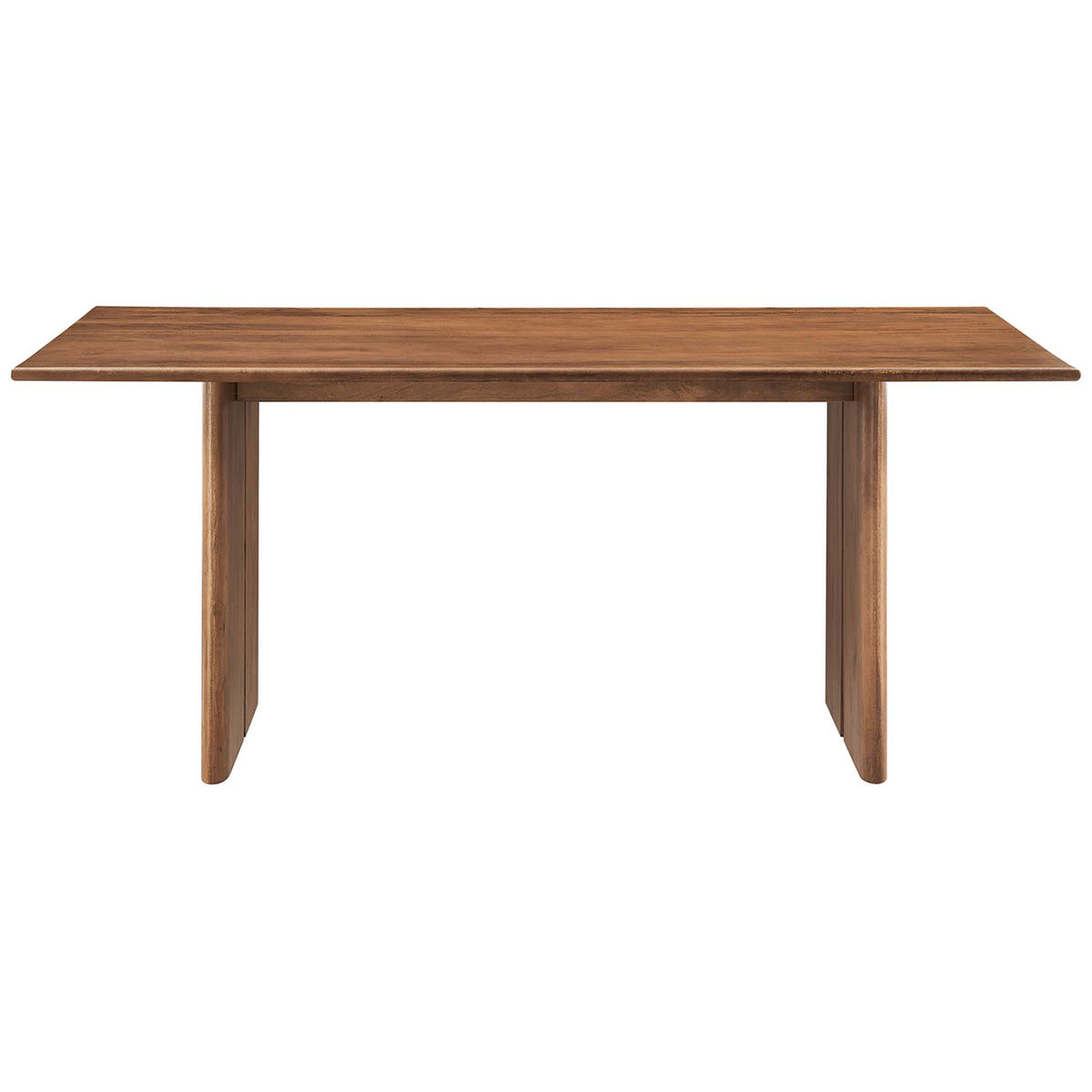 72 inch walnut mango wood dining table with long rectangular top and wide panel legs || EEI-6339-WAL || front_studio