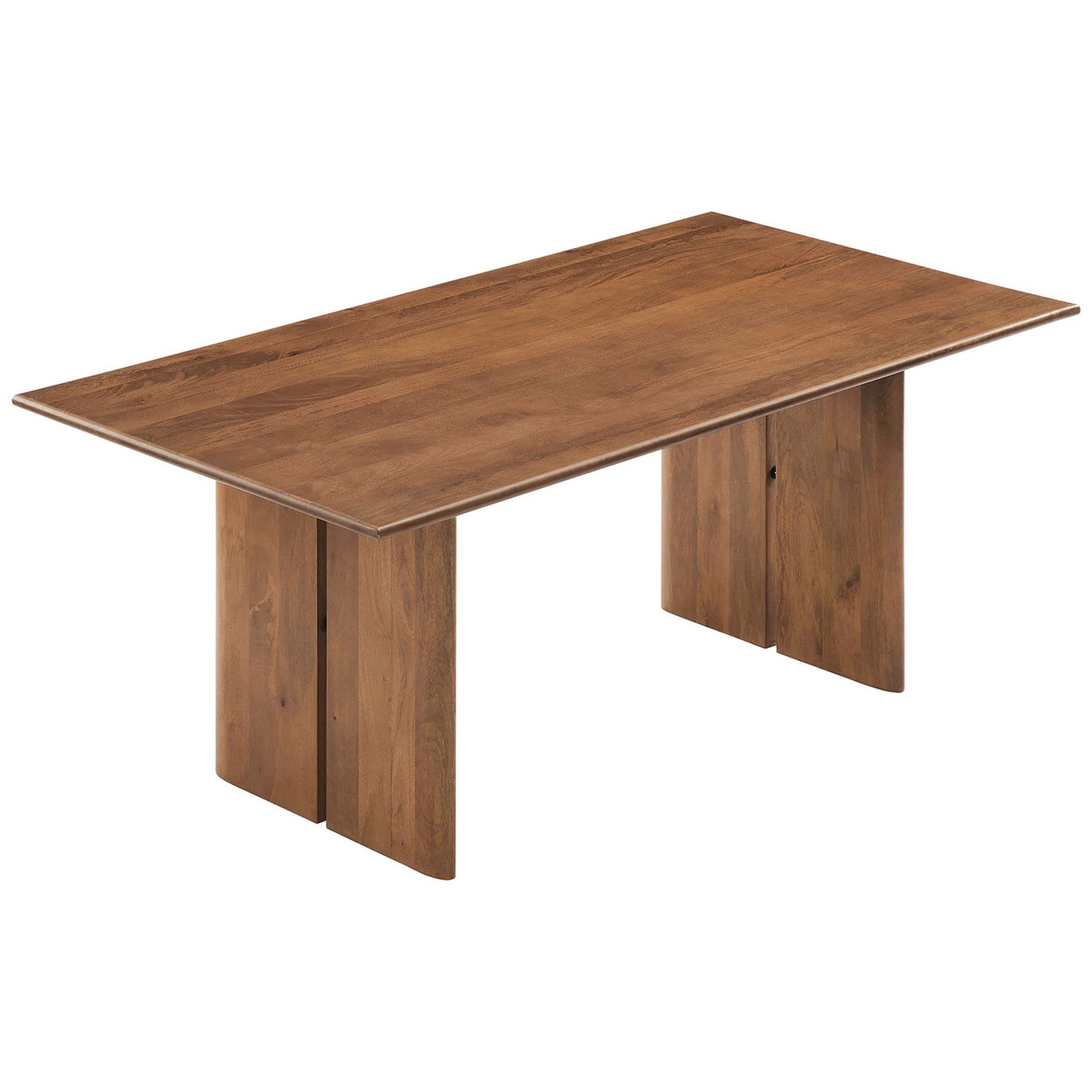 72 inch walnut tabletop emphasizing flowing mango wood grain and refined edge profile || EEI-6339-WAL || top_angle_studio
