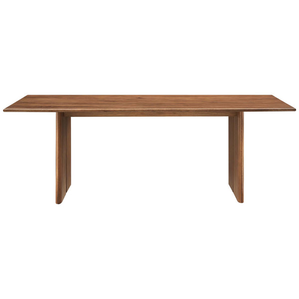 86 inch walnut mango wood dining table with expansive rectangular top and panel legs || EEI-6340-WAL || front_studio