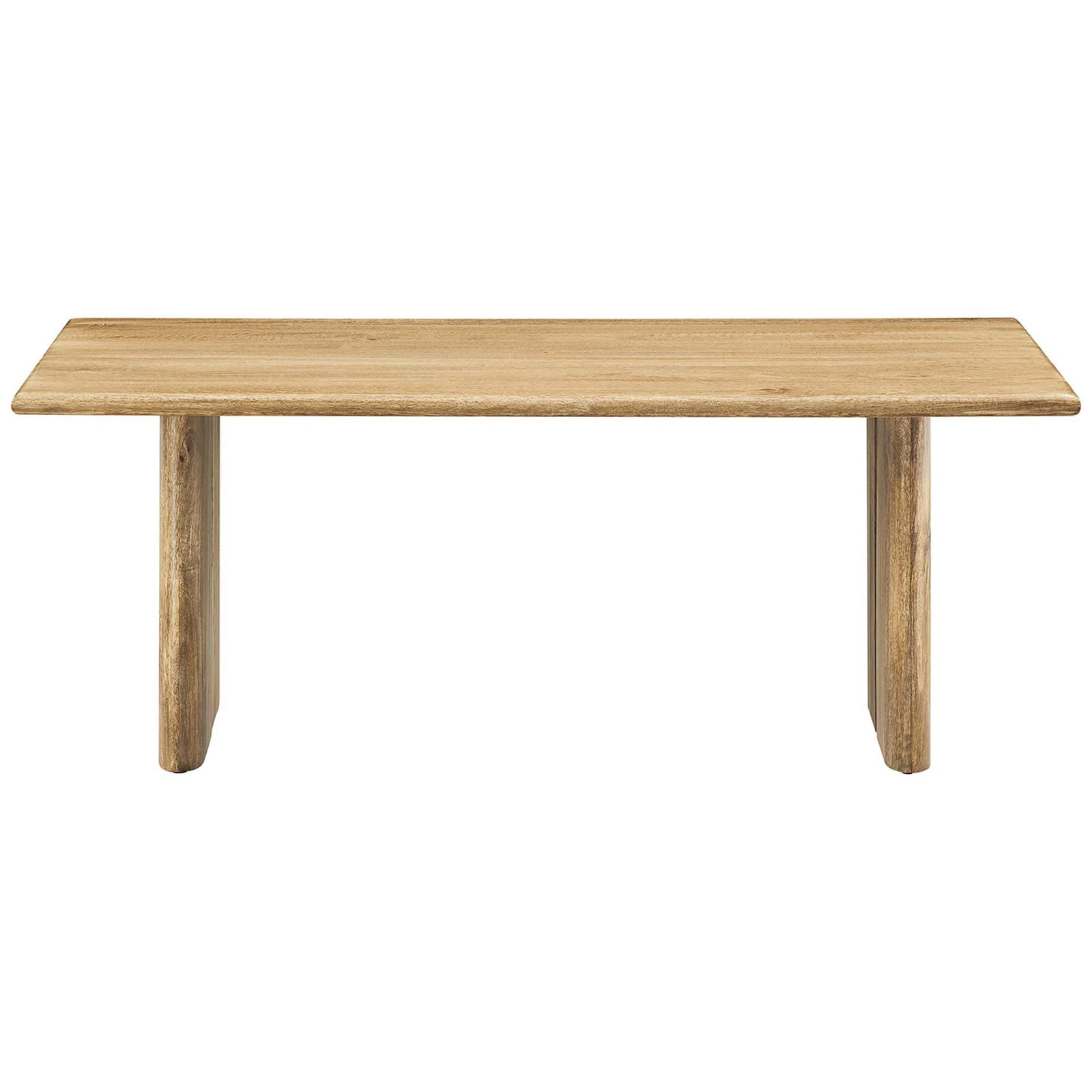 Spacious rectangular tabletop with softly rounded corners and natural oak grain variations || EEI-6341-OAK || front_studio