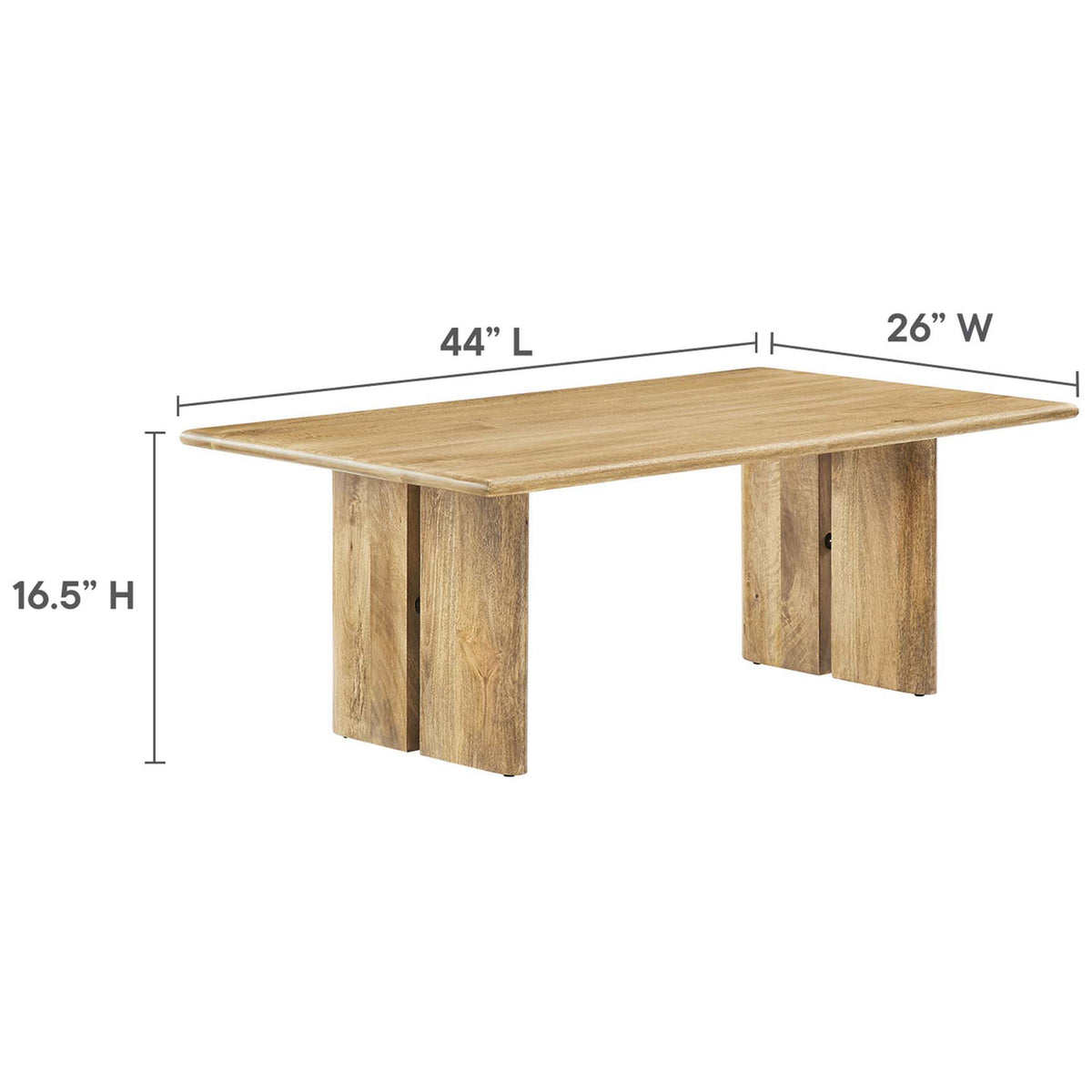 Low-profile coffee table sized for everyday living with a generous surface area || EEI-6341-OAK || dimension_studio