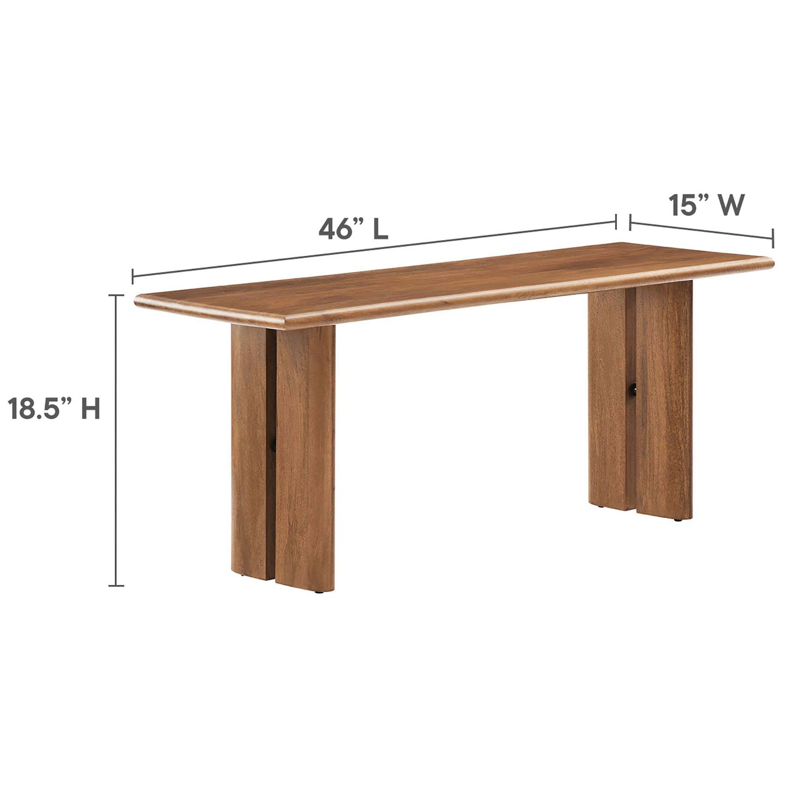 Streamlined seating with a space-saving footprint sized to fit dining rooms, entryways, and more. || EEI-6343-WAL || dimension_studio