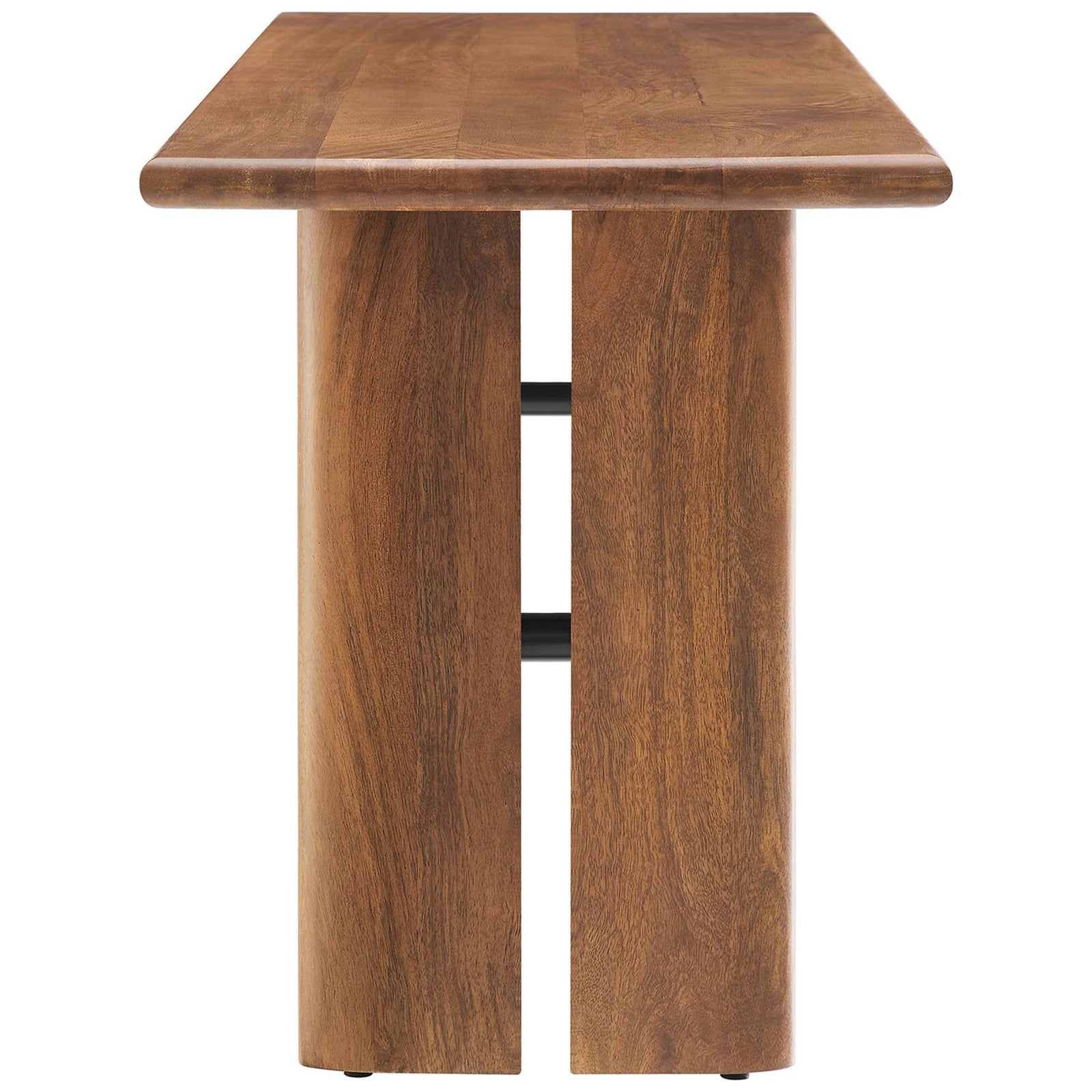 Low-profile edge and thick, supportive base showcase solid craftsmanship. || EEI-6344-WAL || side_studio