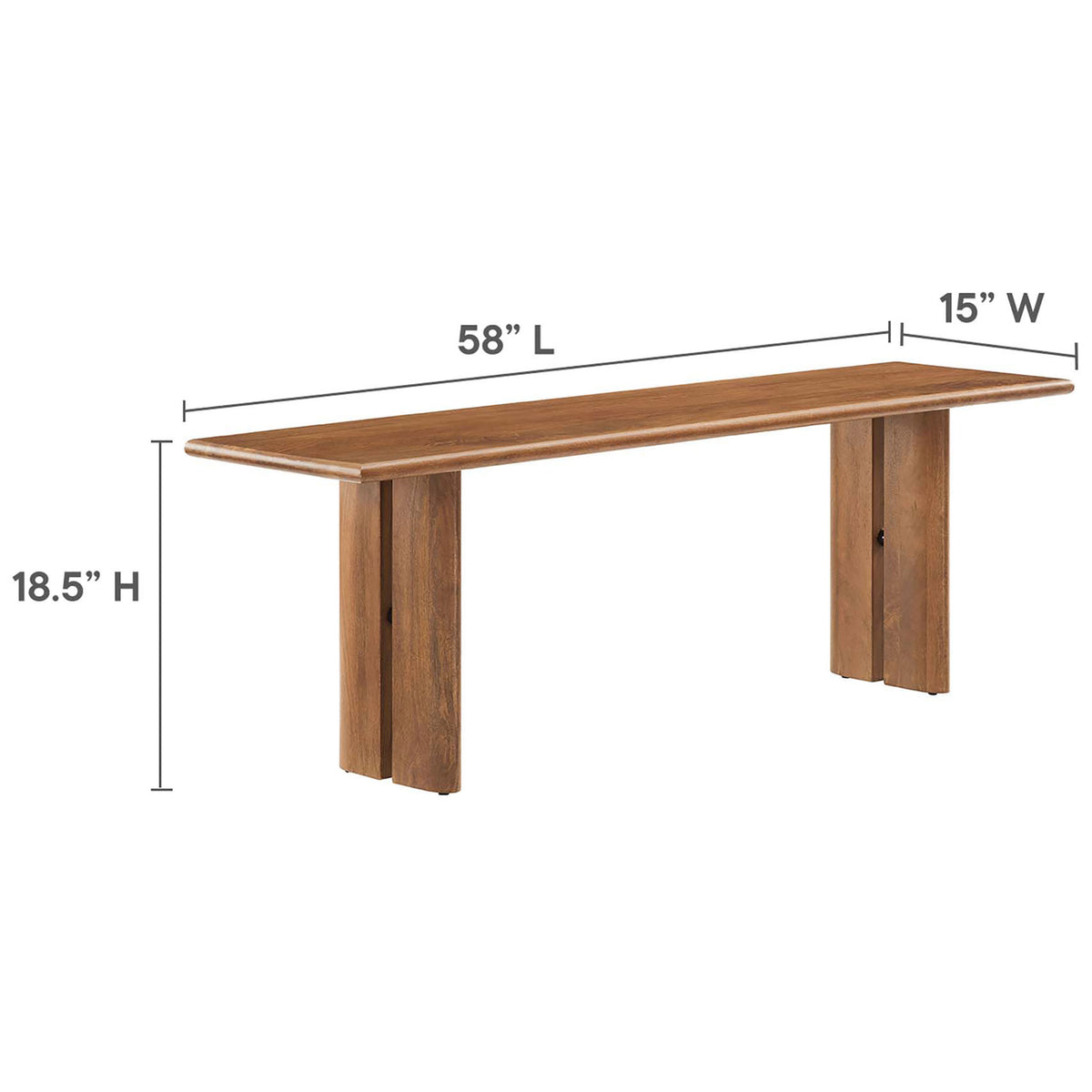 Slim, accommodating bench size fits dining tables and entry walls with ease. || EEI-6344-WAL || dimension_studio