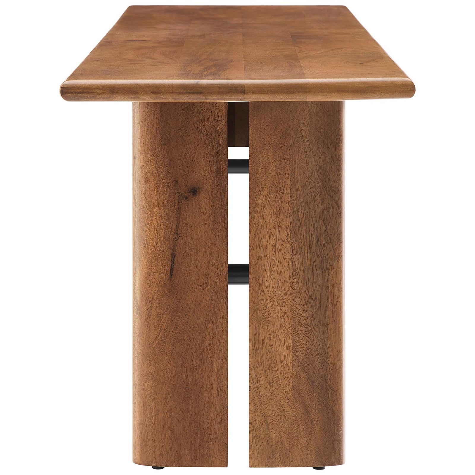 Streamlined profile highlights the thick top and stable double-plank supports. || EEI-6345-WAL || side_studio