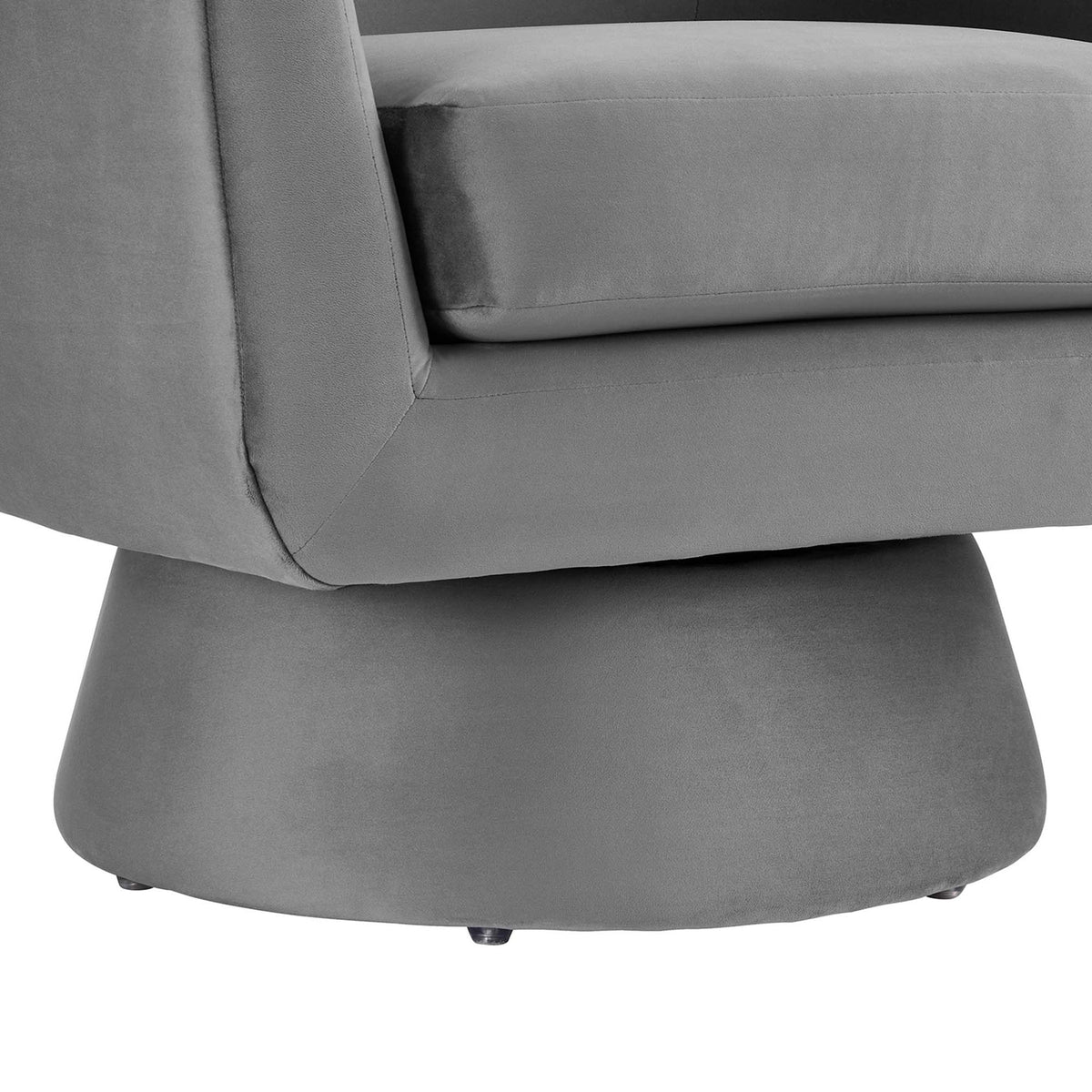 Tapered swivel base and thick seat cushion for smooth rotation and comfort || EEI-6360-GRY || leg_studio