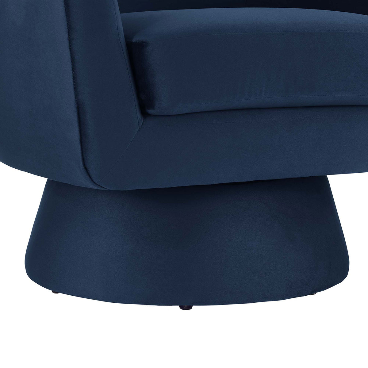 Tapered swivel base and plush seat cushion in stain-resistant performance velvet || EEI-6360-MID || leg_studio