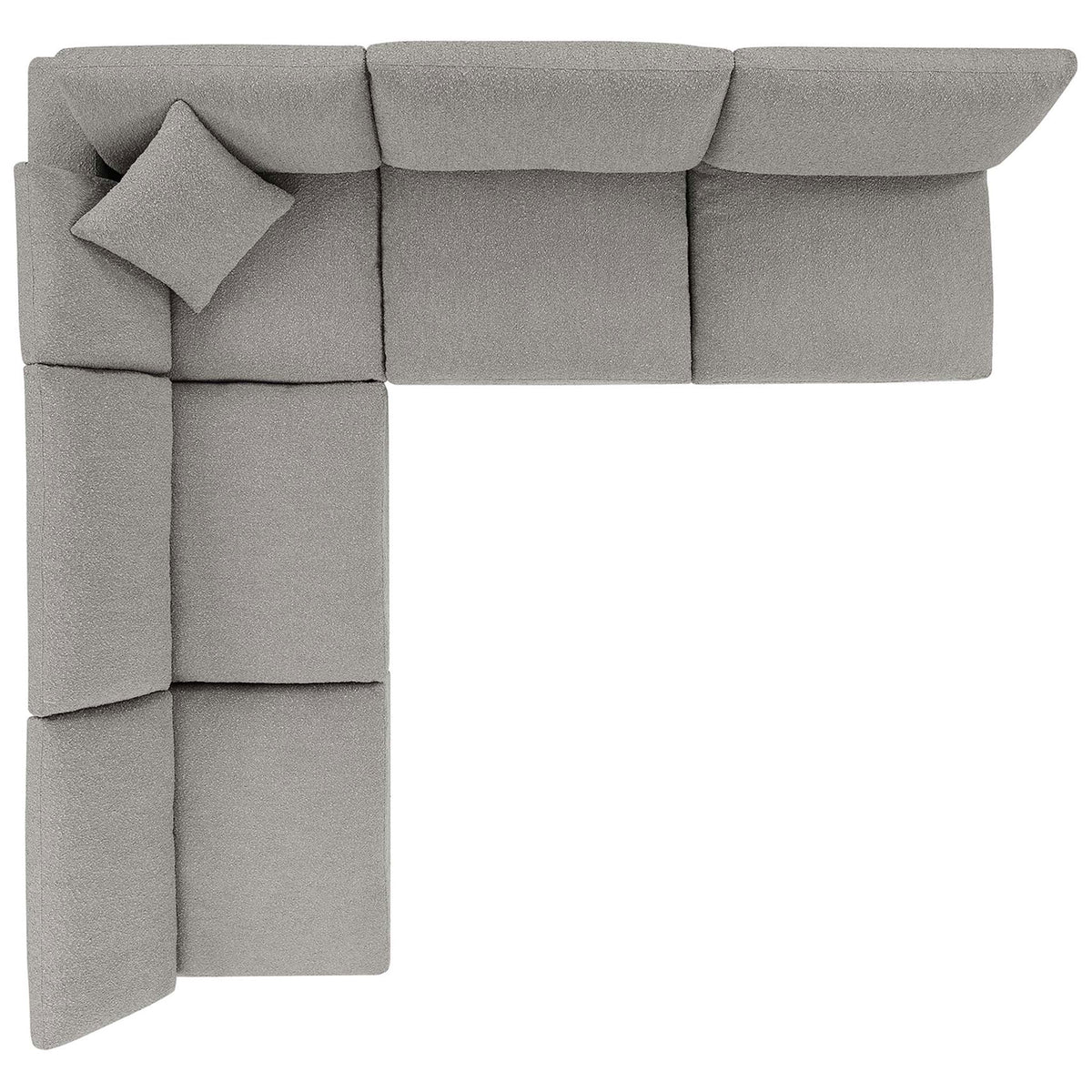 Plush light gray Commix modular sectional with deep seats and softly rounded cushions || EEI-6367-LGR || top_studio
