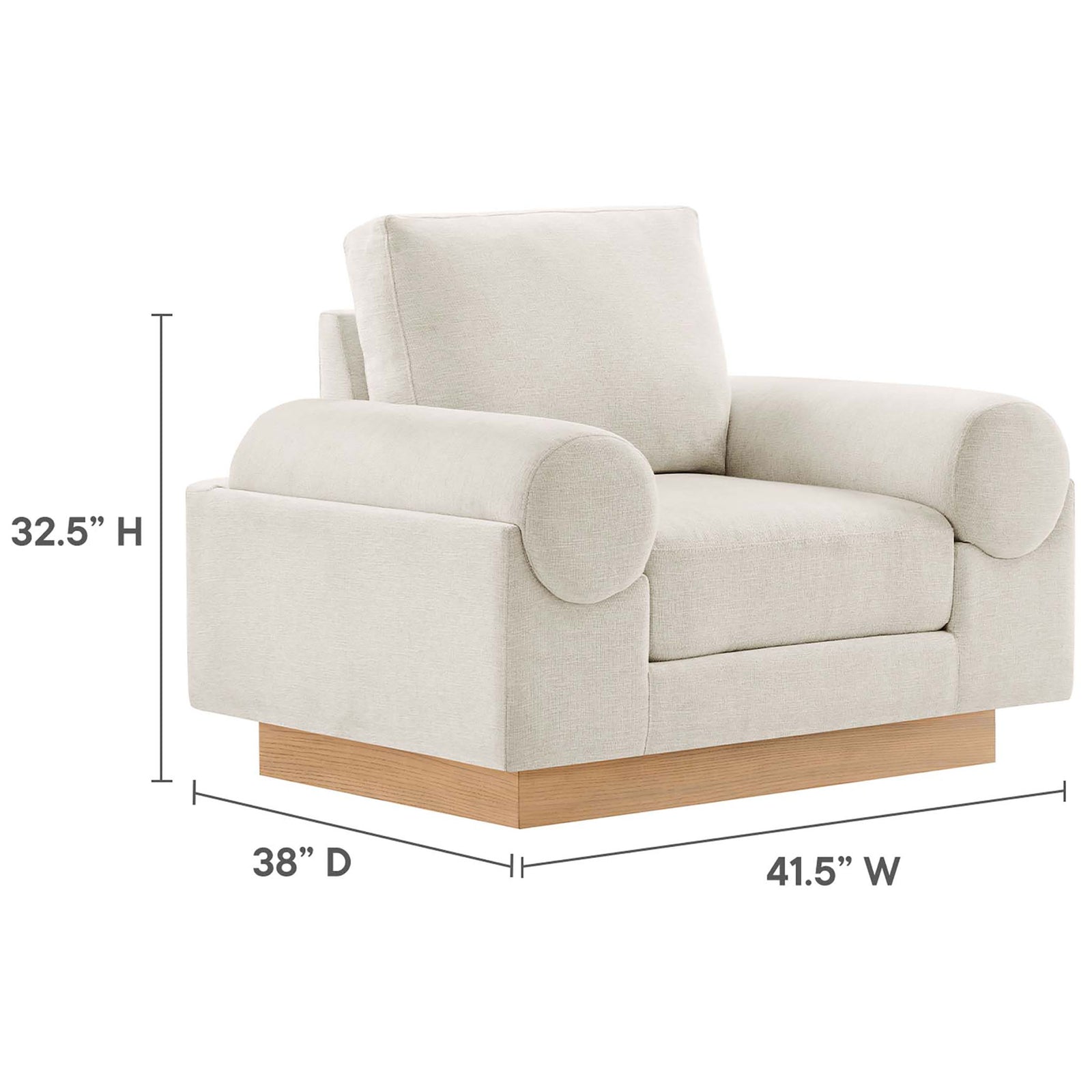 Dimensions: 32.5 in H x 41.5 in W x 38 in D for easy space planning || EEI-6402-IVO || dimension_studio