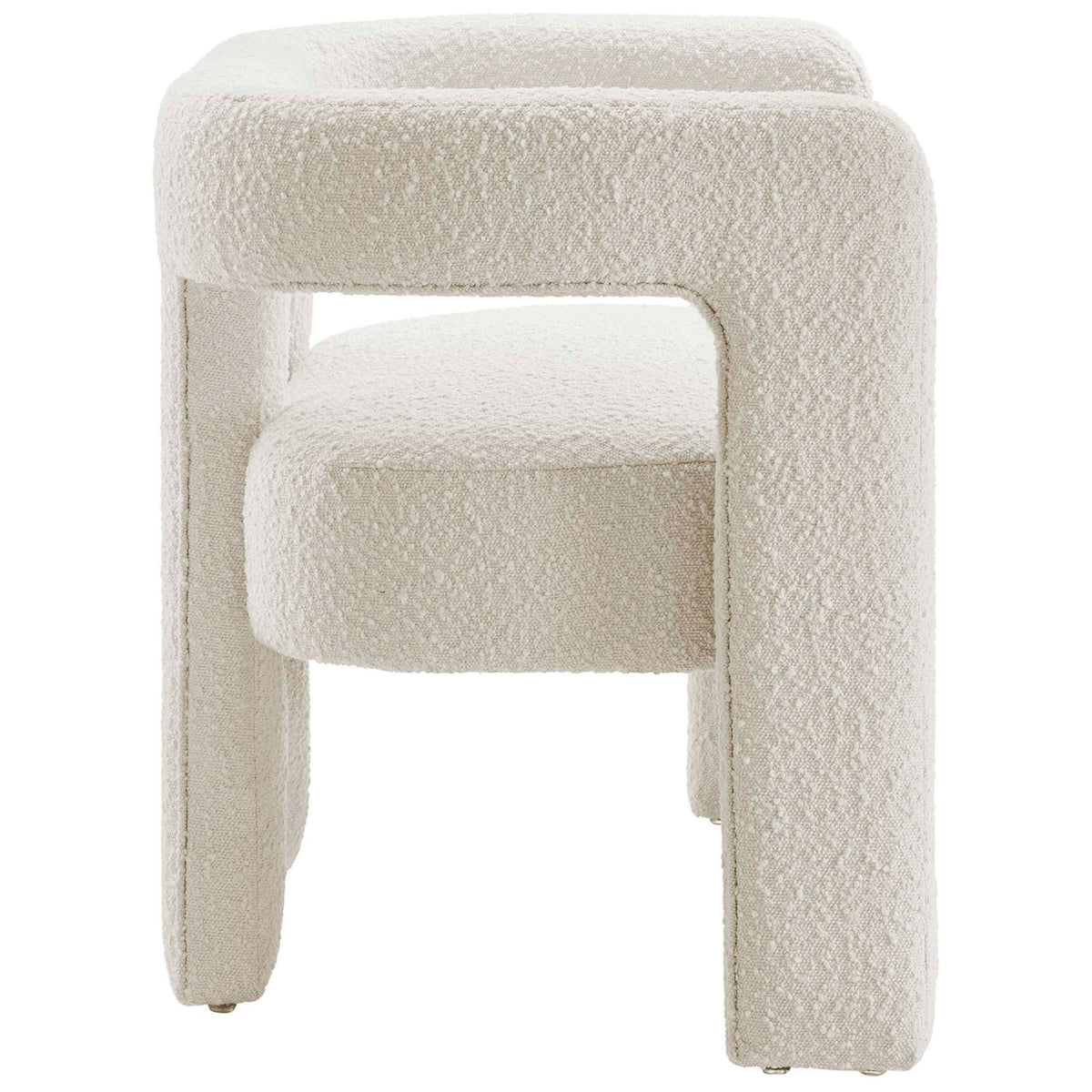 Compact ivory boucle loveseat with wraparound backrest and slim, space-saving depth || EEI-6477-IVO || side_studio