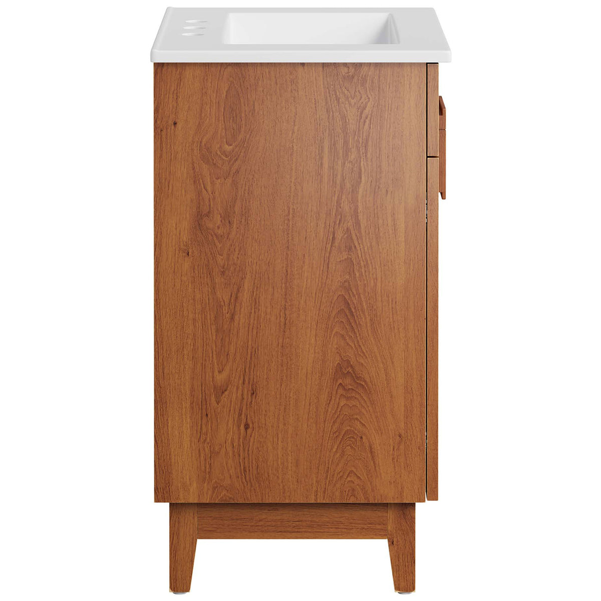 Sleek walnut side showcases clean lines and rich wood grain. || EEI-6482-WHI-WAL || side_studio