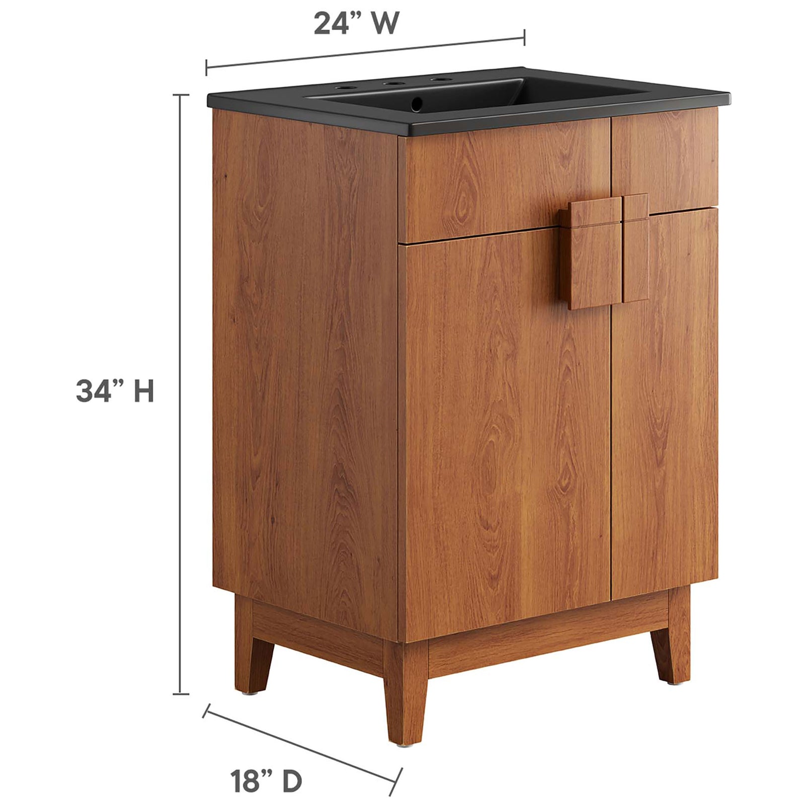 24 inch wide vanity dimensions for easy bathroom planning || EEI-6483-BLK-WAL || dimension_studio