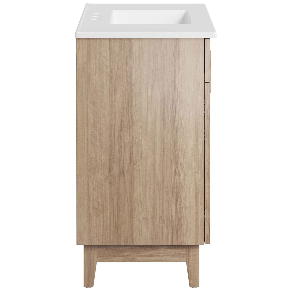 Streamlined silhouette with sturdy tapered legs and natural grain || EEI-6484-WHI-OAK || side_studio