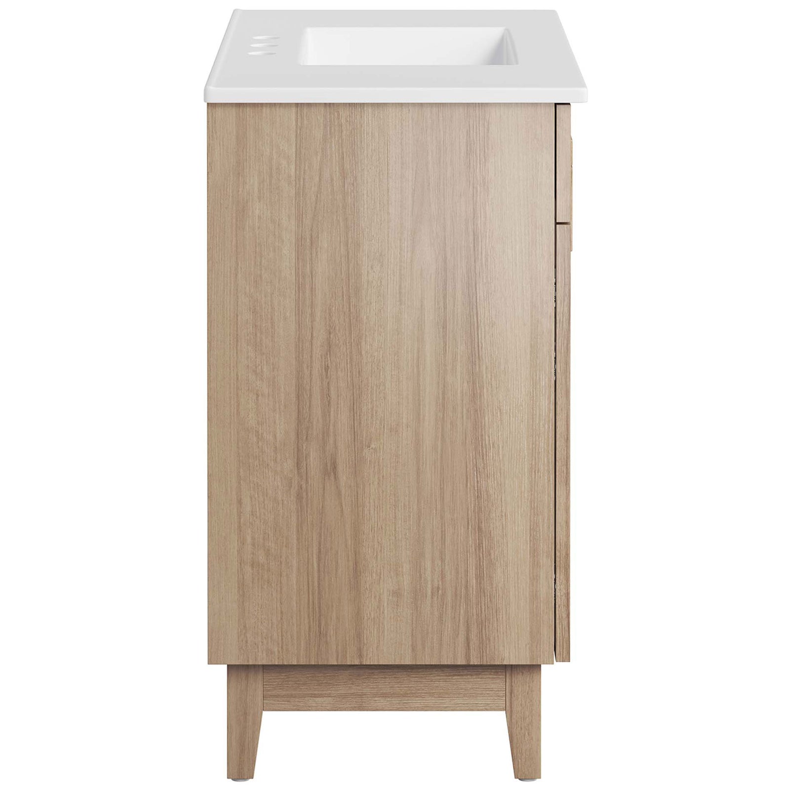 Streamlined silhouette with sturdy tapered legs and natural grain || EEI-6484-WHI-OAK || side_studio