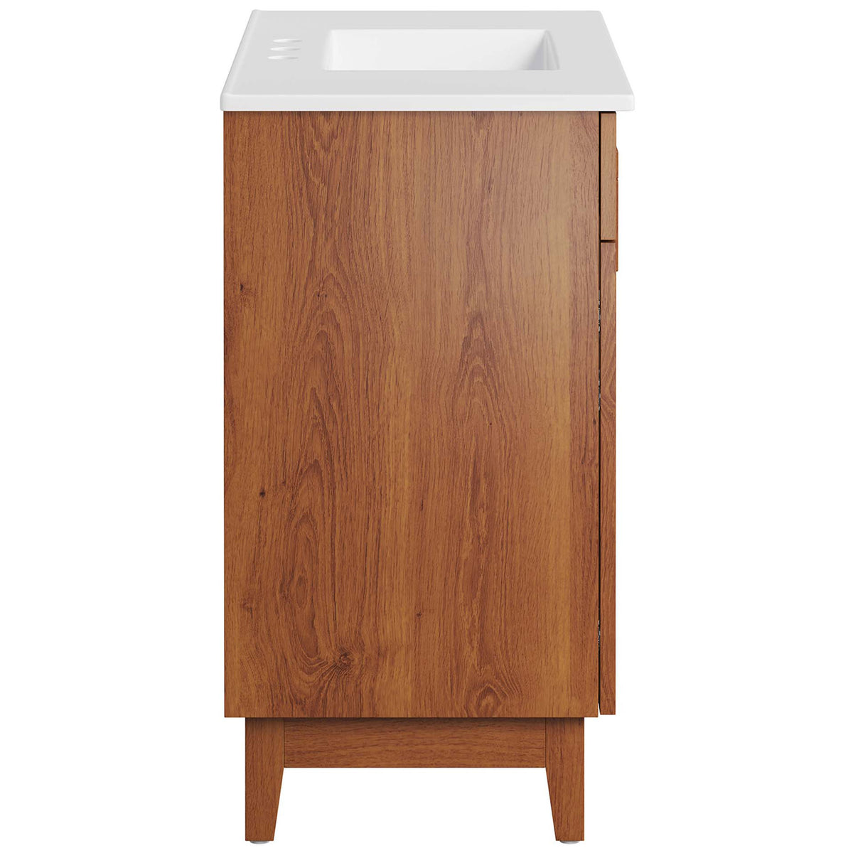 Refined side profile shows clean geometry and natural wood grain. || EEI-6484-WHI-WAL || side_studio