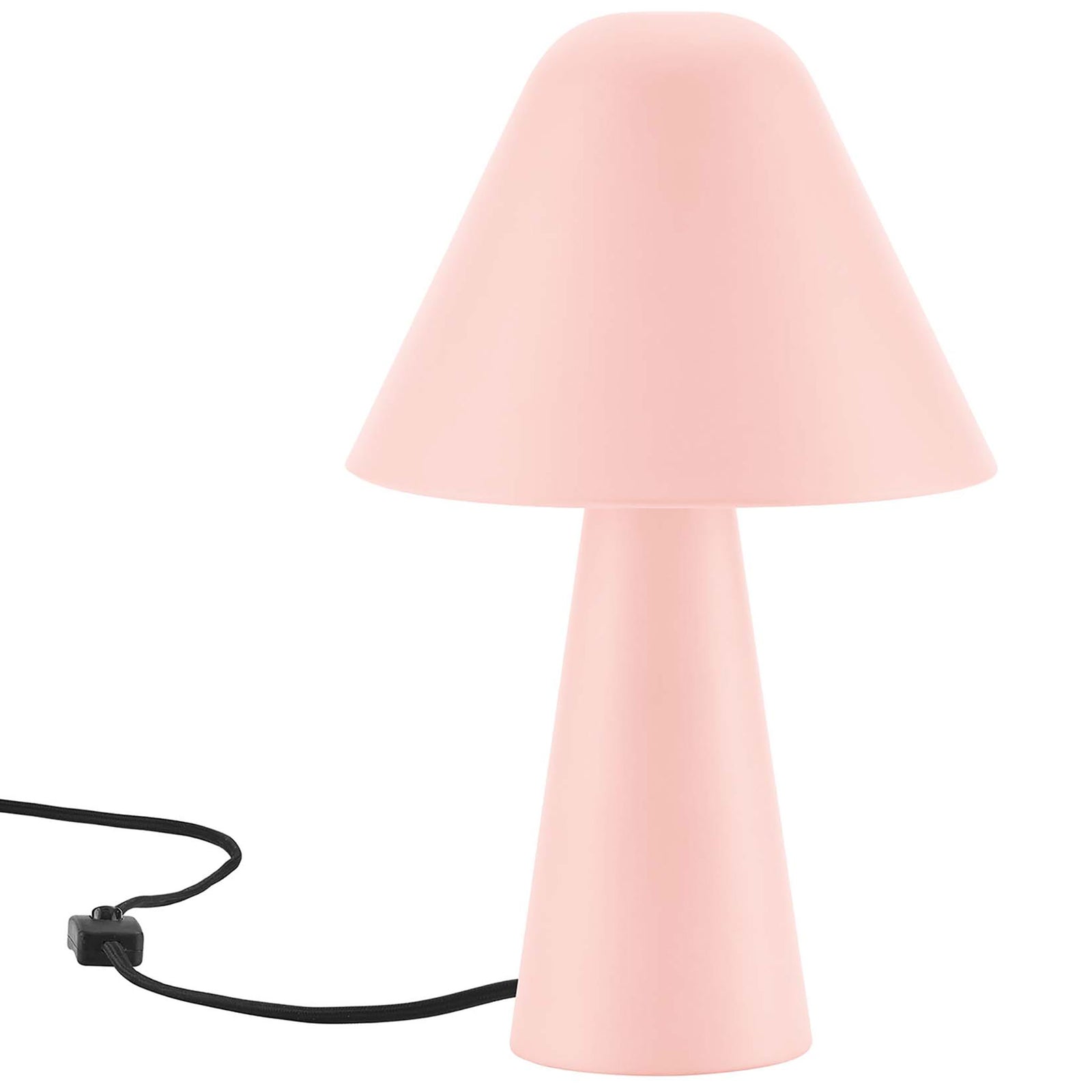 Jovial mushroom table lamp in soft pink metal adds a playful pop of color to your decor. || EEI-6529-PNK || front_studio