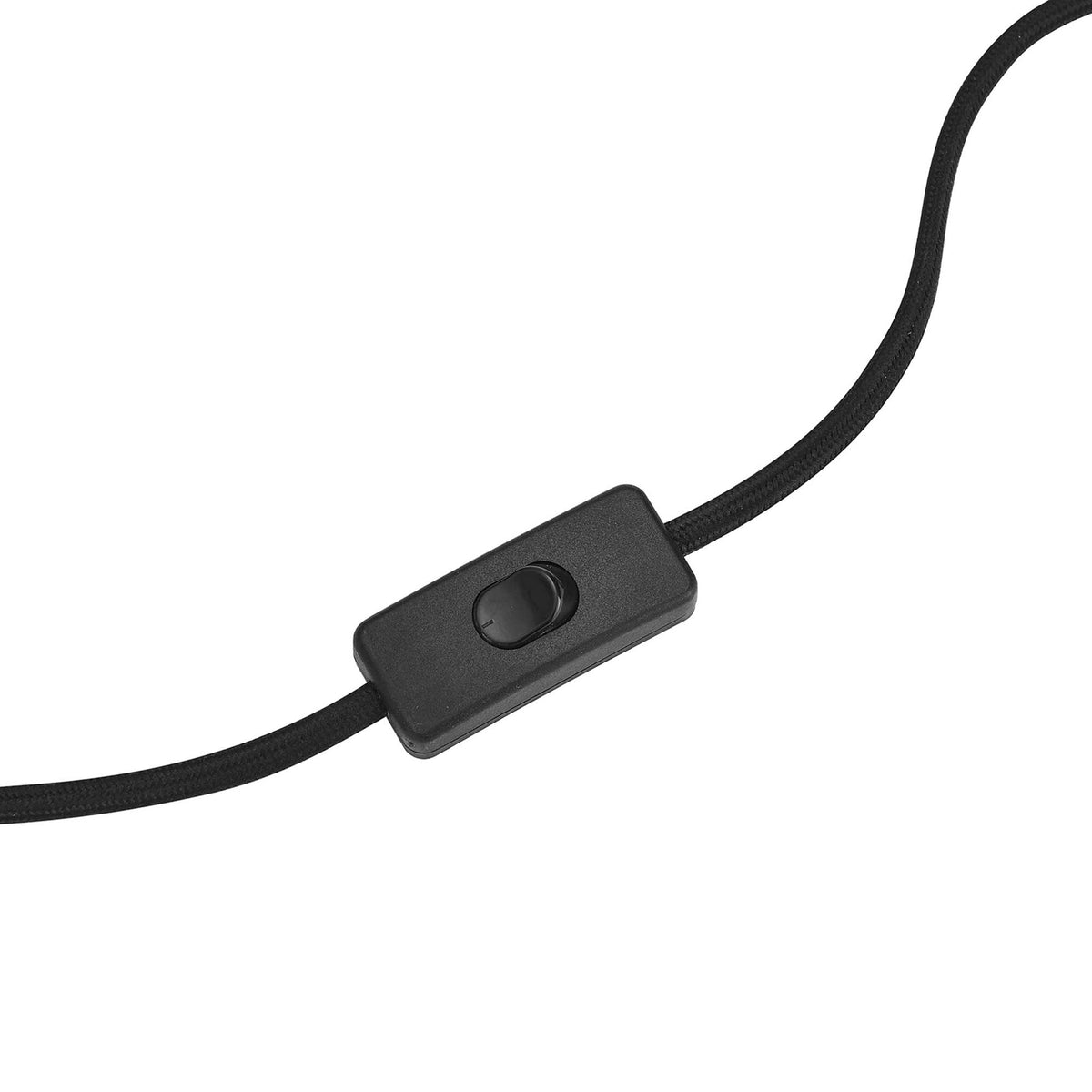 Black fabric cord with inline switch pairs with the Jovial lamp for effortless operation. || EEI-6529-PNK || detail_studio