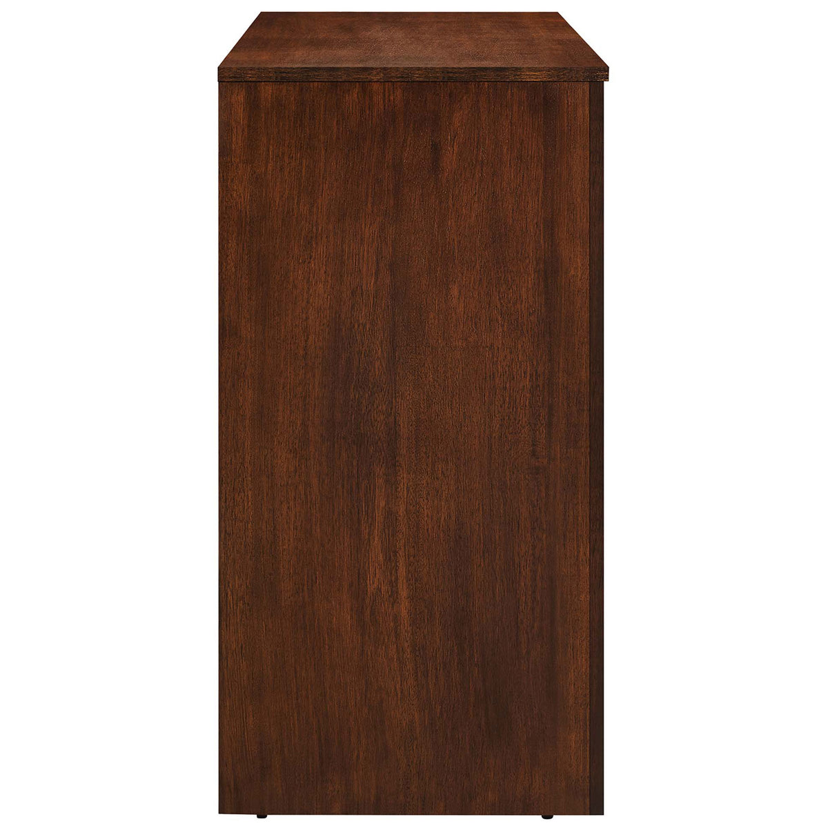 Sleek walnut side of the Appia sideboard highlighting smooth panels and a modern rectangular form. || EEI-6536-WAL || side_studio
