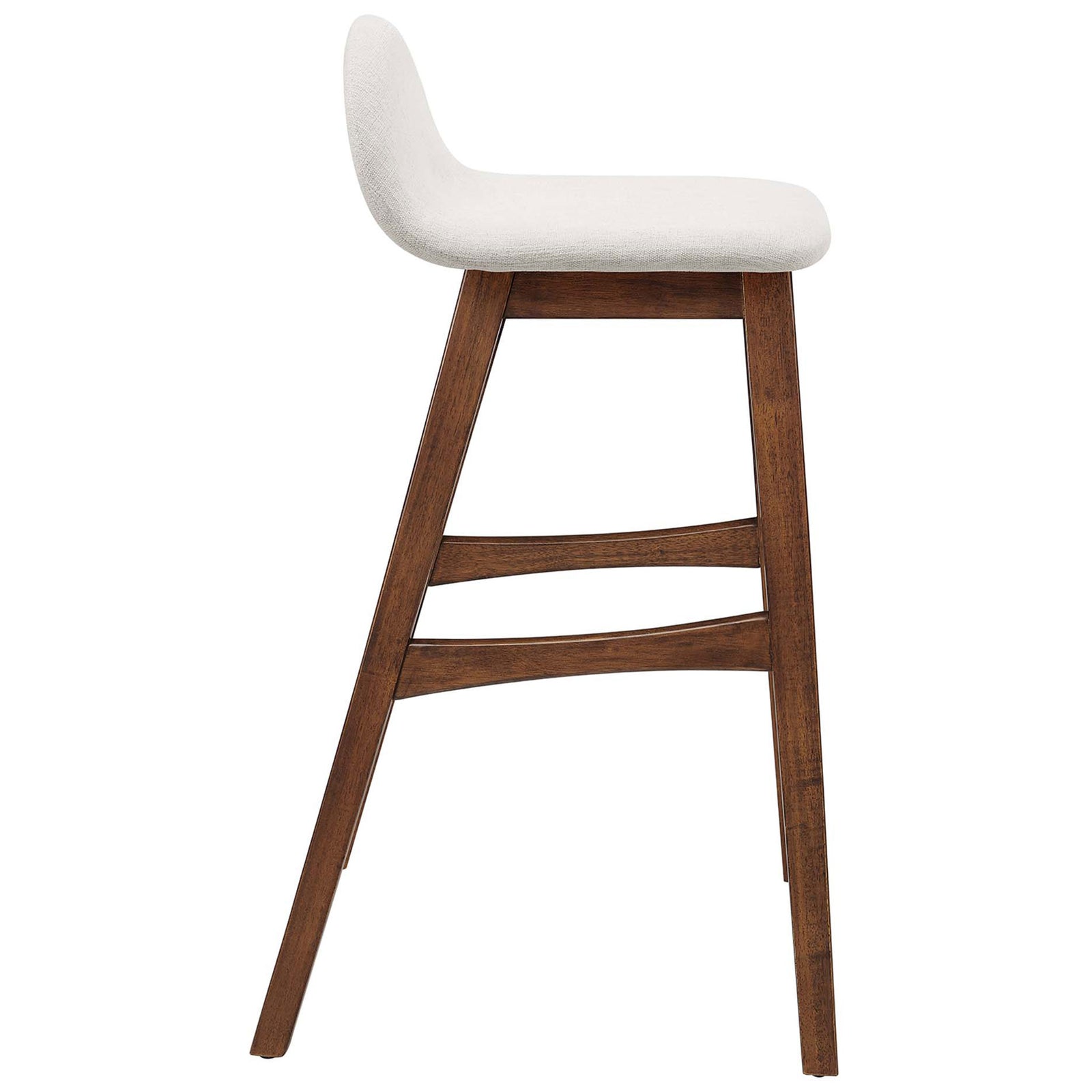 Contoured seat and sturdy side stretchers on a slender bar stool frame || EEI-6553-HEI || side_studio