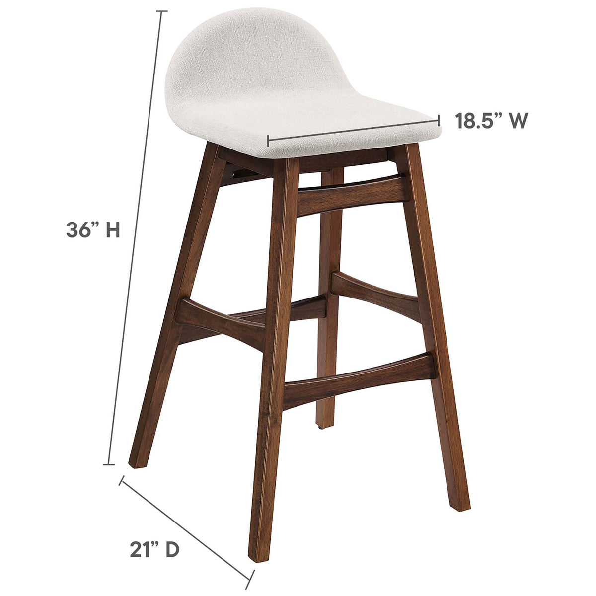 Dimensions for the bar stool with width, depth, and height measurements || EEI-6553-HEI || dimension_studio