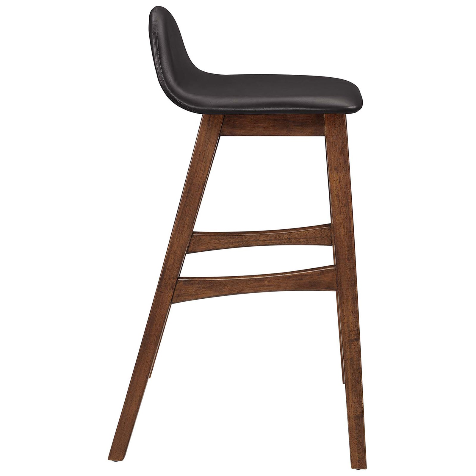 Slim silhouette features a supportive low back and built-in footrest on a sturdy wood base || EEI-6554-BRN || side_studio