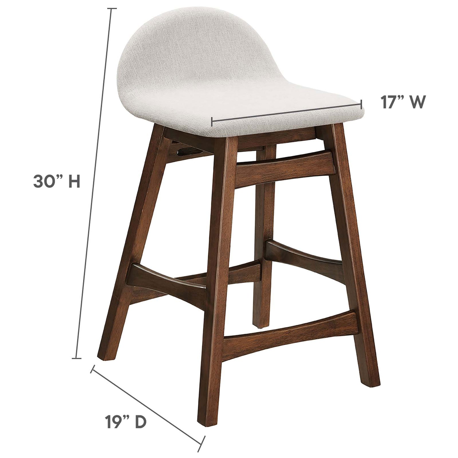 Dimensions for the counter stool with width, depth, and height measurements || EEI-6555-HEI || dimension_studio