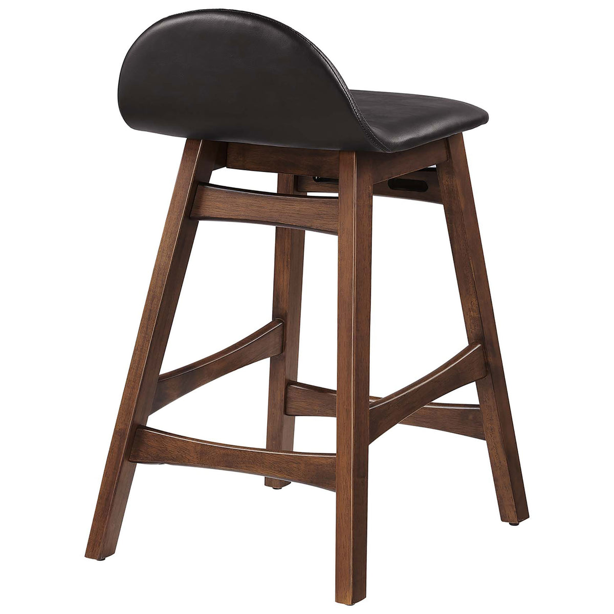 Curved low back and tapered frame lend mid-century charm and everyday comfort || EEI-6556-BRN || back_angle_studio