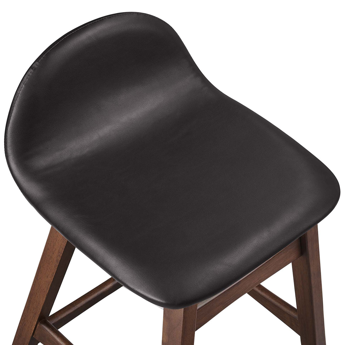 Smooth vegan leather seat with gentle waterfall edge for added comfort || EEI-6556-BRN || detail_studio
