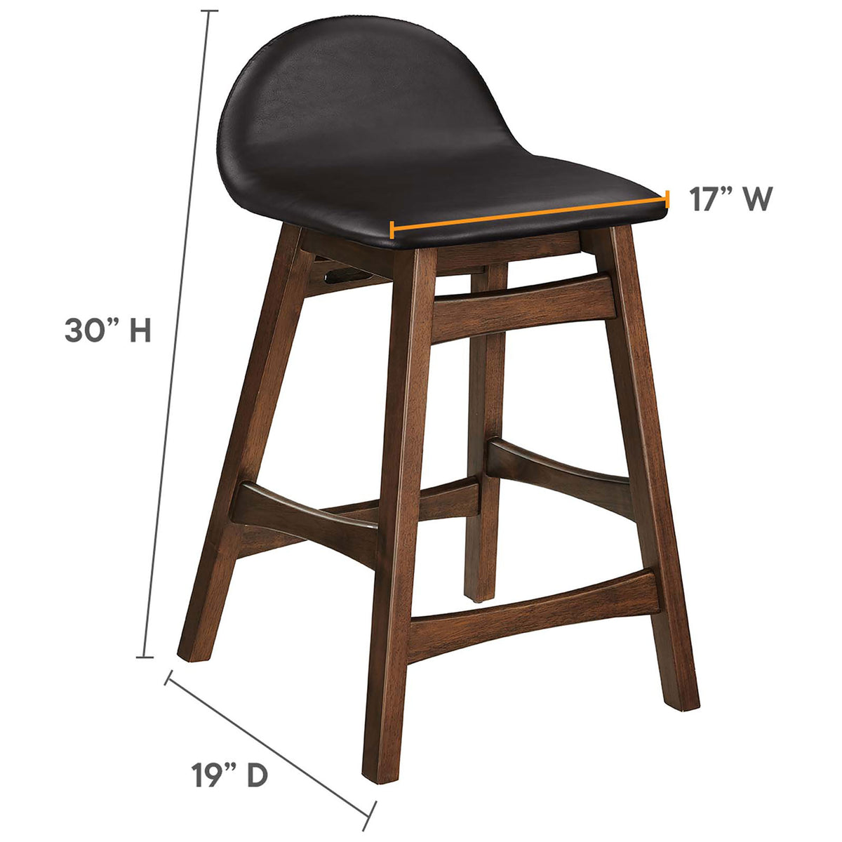 Dimensions and proportions of the counter stool for easy planning || EEI-6556-BRN || dimension_studio