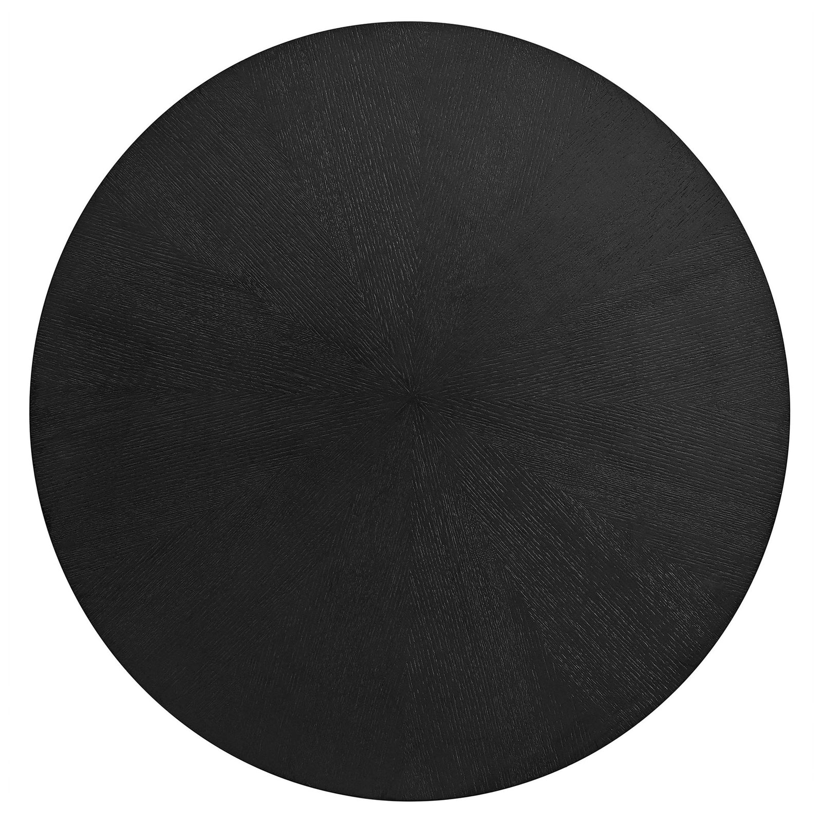 Black ash veneer tabletop with subtle radial wood grain creates a refined, minimalist centerpiece || EEI-6557-BLK || top_studio