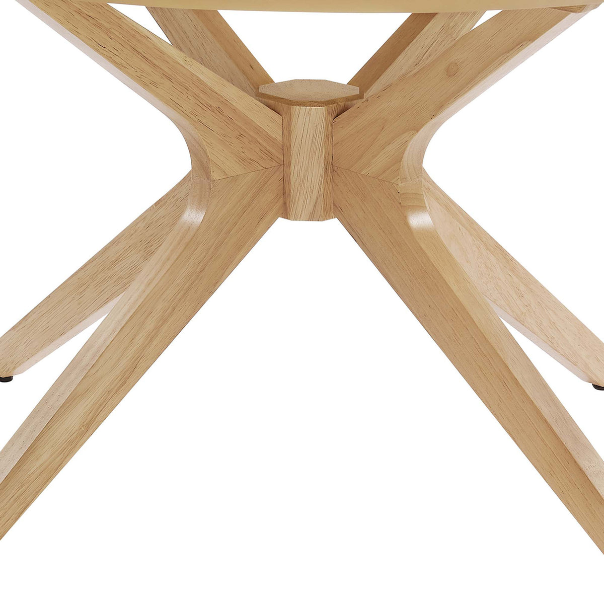 Solid wooden legs meet at a distinctive cross-braced hub for exceptional stability || EEI-6557-OAK || leg_studio