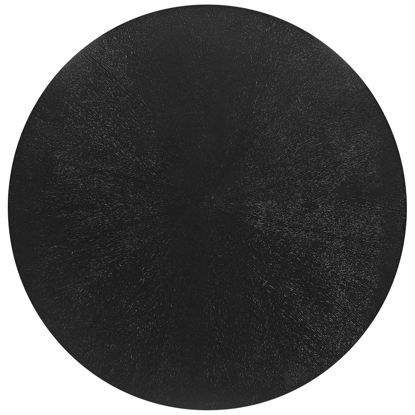 Black circular tabletop showcasing subtle ash wood grain veneer for a refined minimalist look || EEI-6558-BLK || top_studio