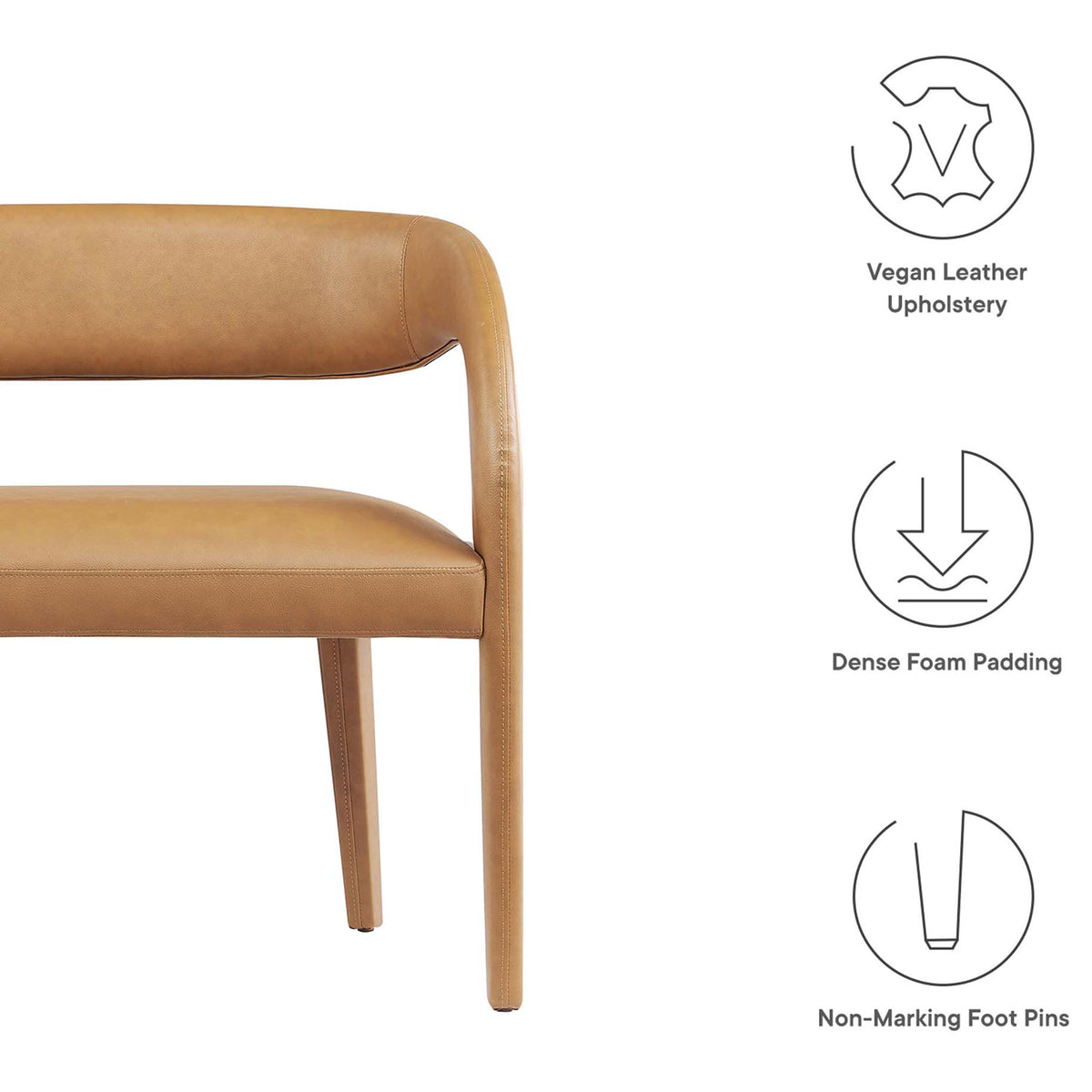 Vegan leather, dense foam cushioning, and non-marking foot pins for everyday comfort || EEI-6570-TAN || callout_studio